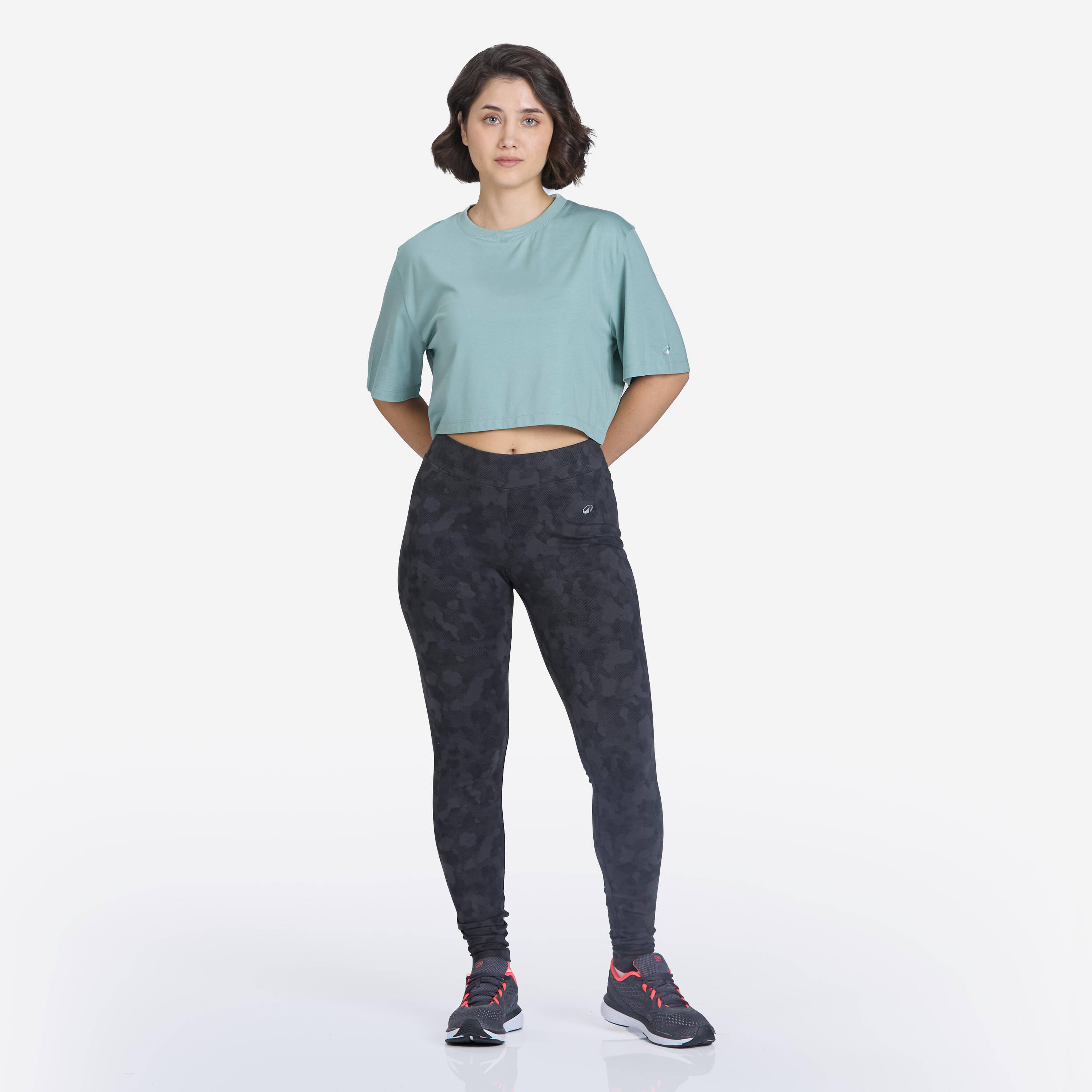 Women's Fitness Cotton Leggings 500 - Dark Grey -  5