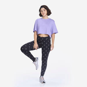 Women's Cotton Fitness Leggings 500 - Black