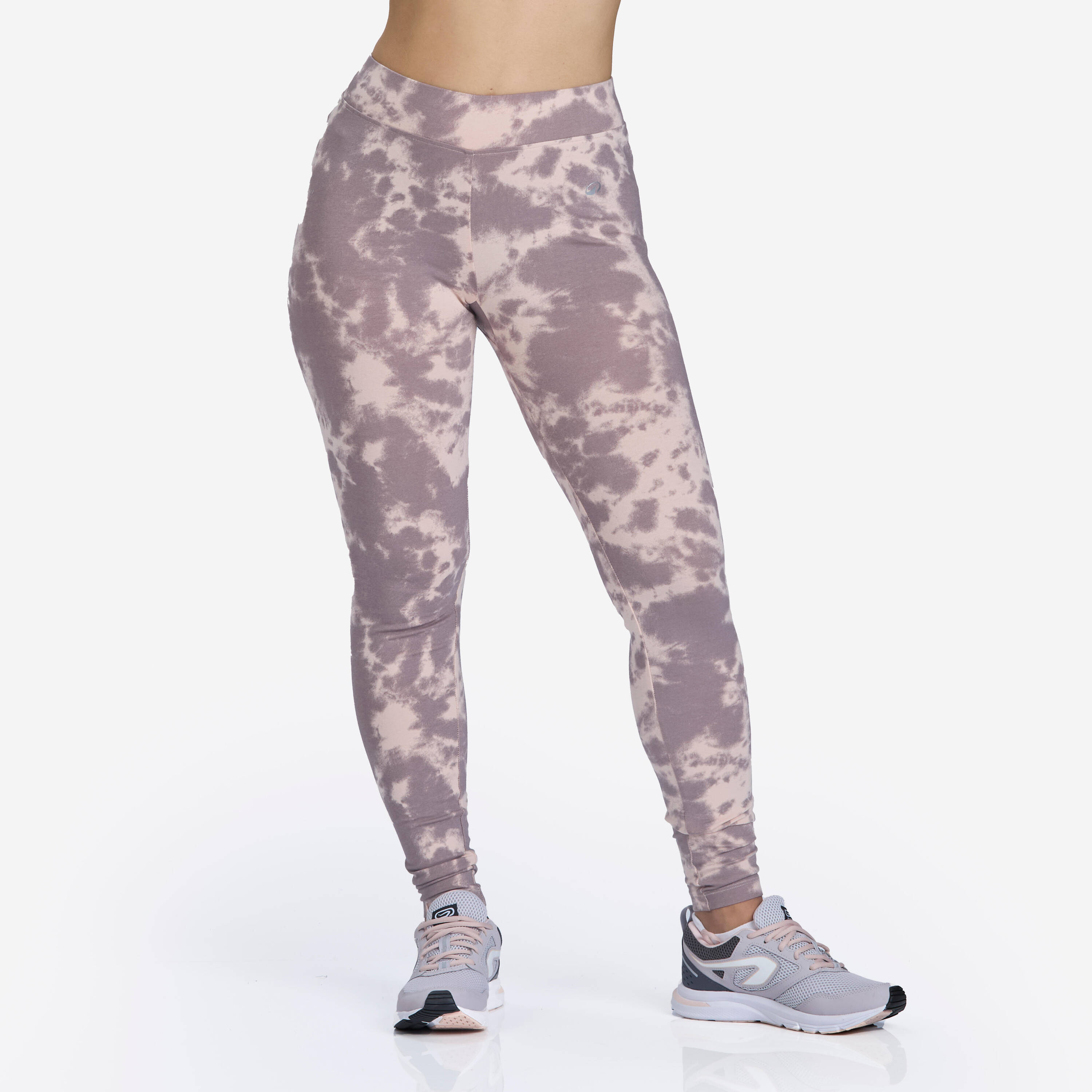 Women's Fitness Cotton Leggings 500 - Beige -  1