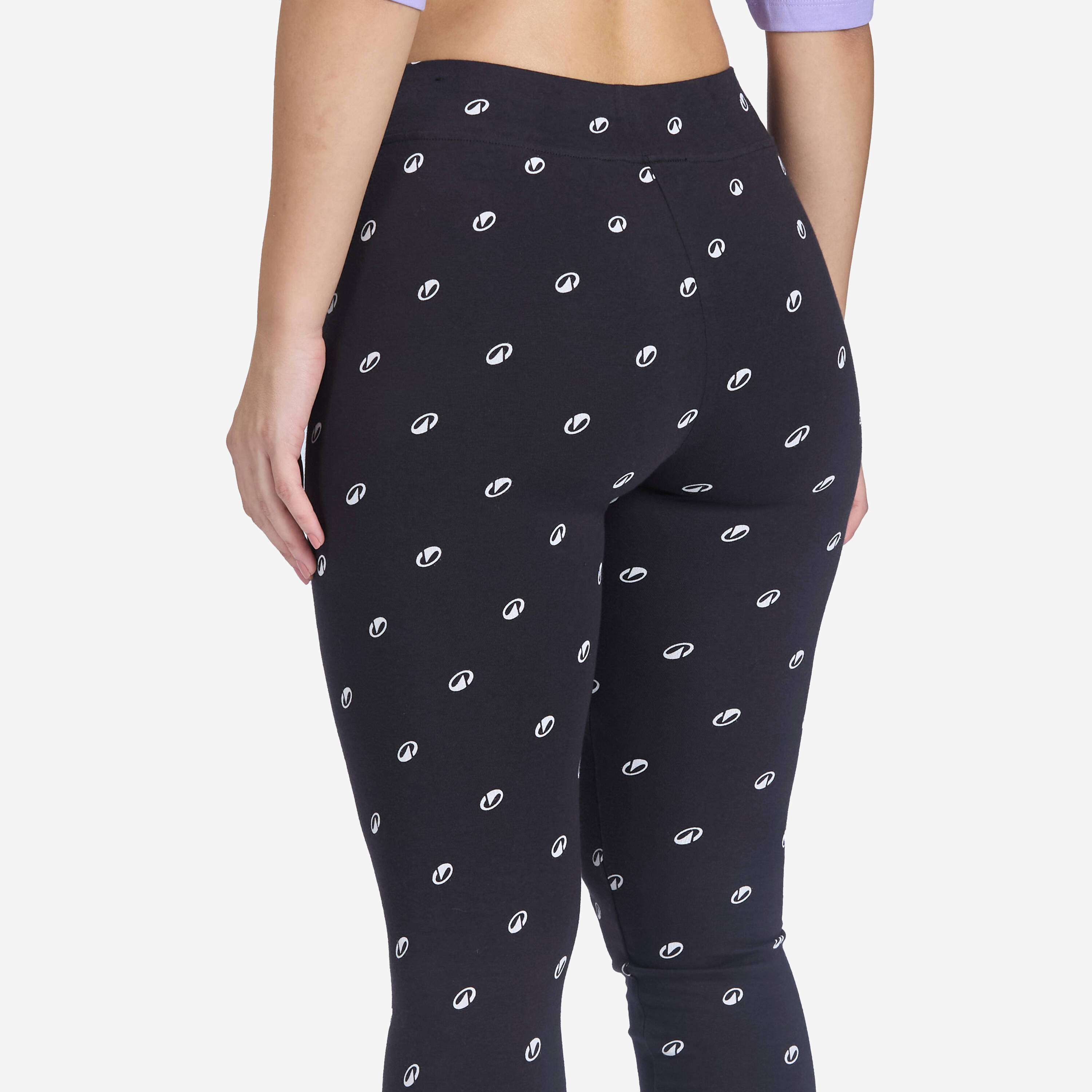 Women's Cotton Fitness Leggings 500 - Black -  4