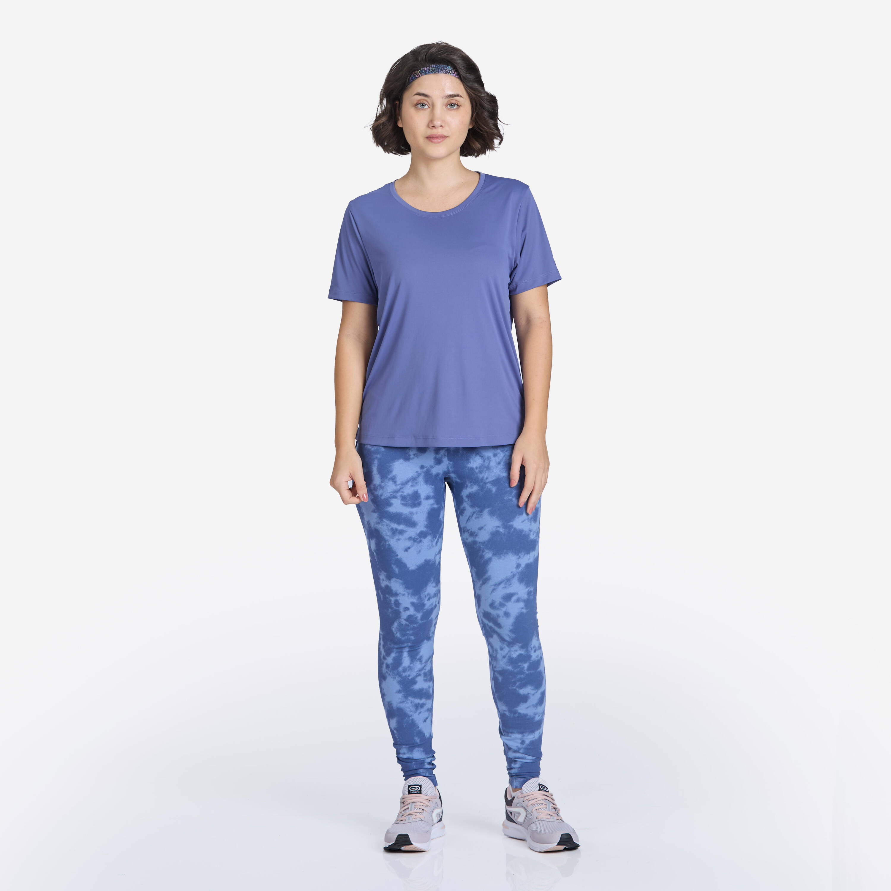 Women's Cotton Fitness Leggings - Blue -  1