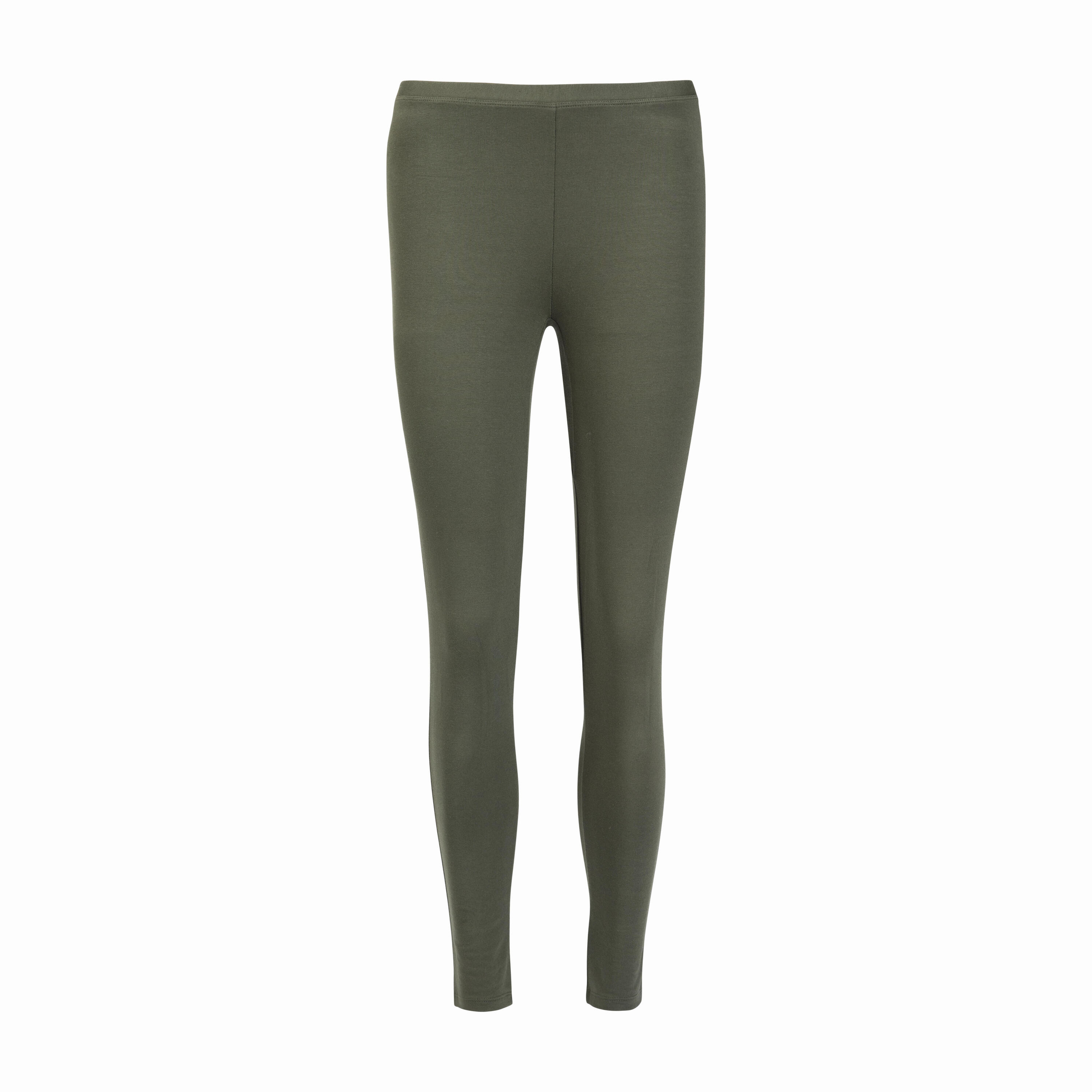 Leggings de desporto clássicas em algodão e extensíveis mulher, caqui 7/7
