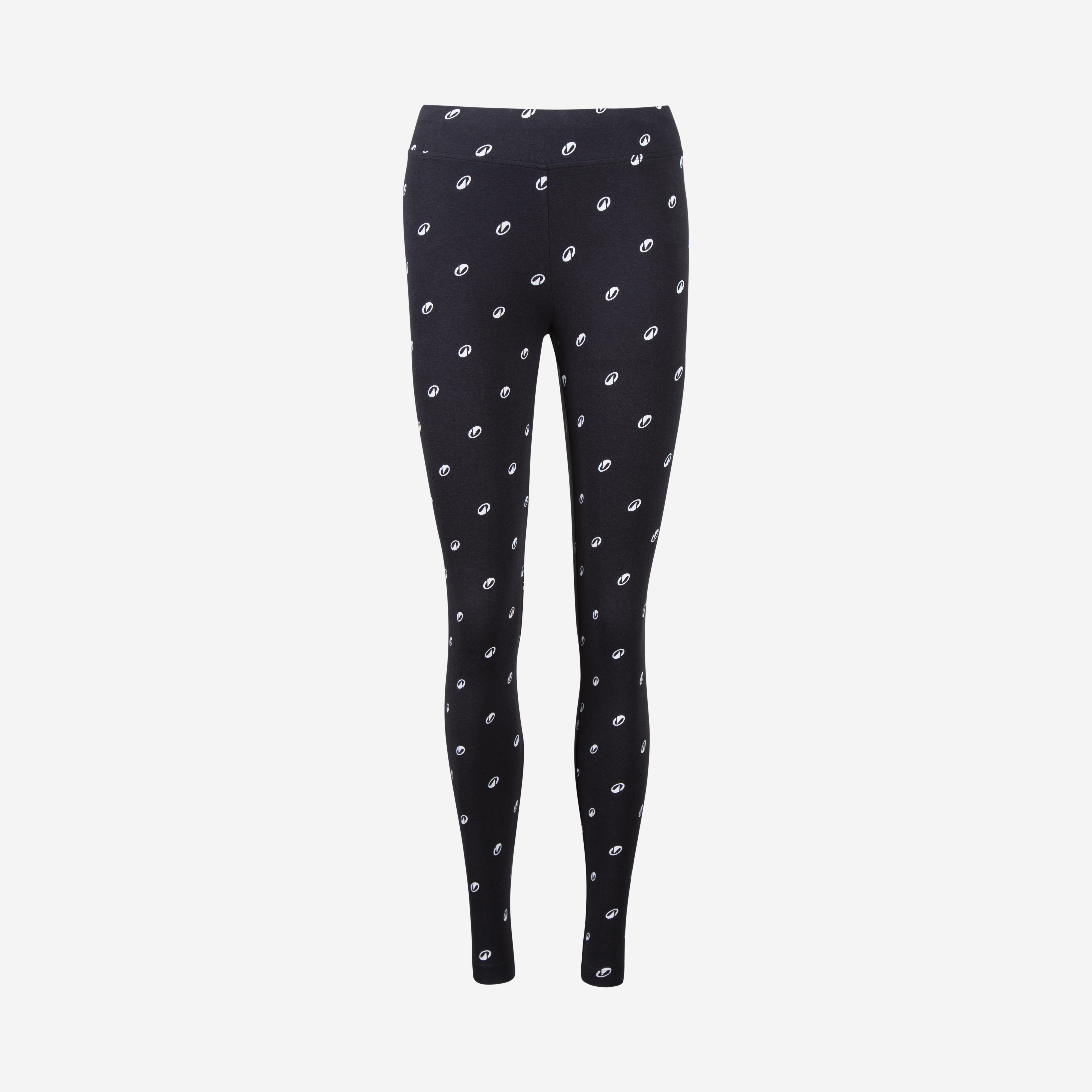 Women's Cotton Fitness Leggings 500 - Black