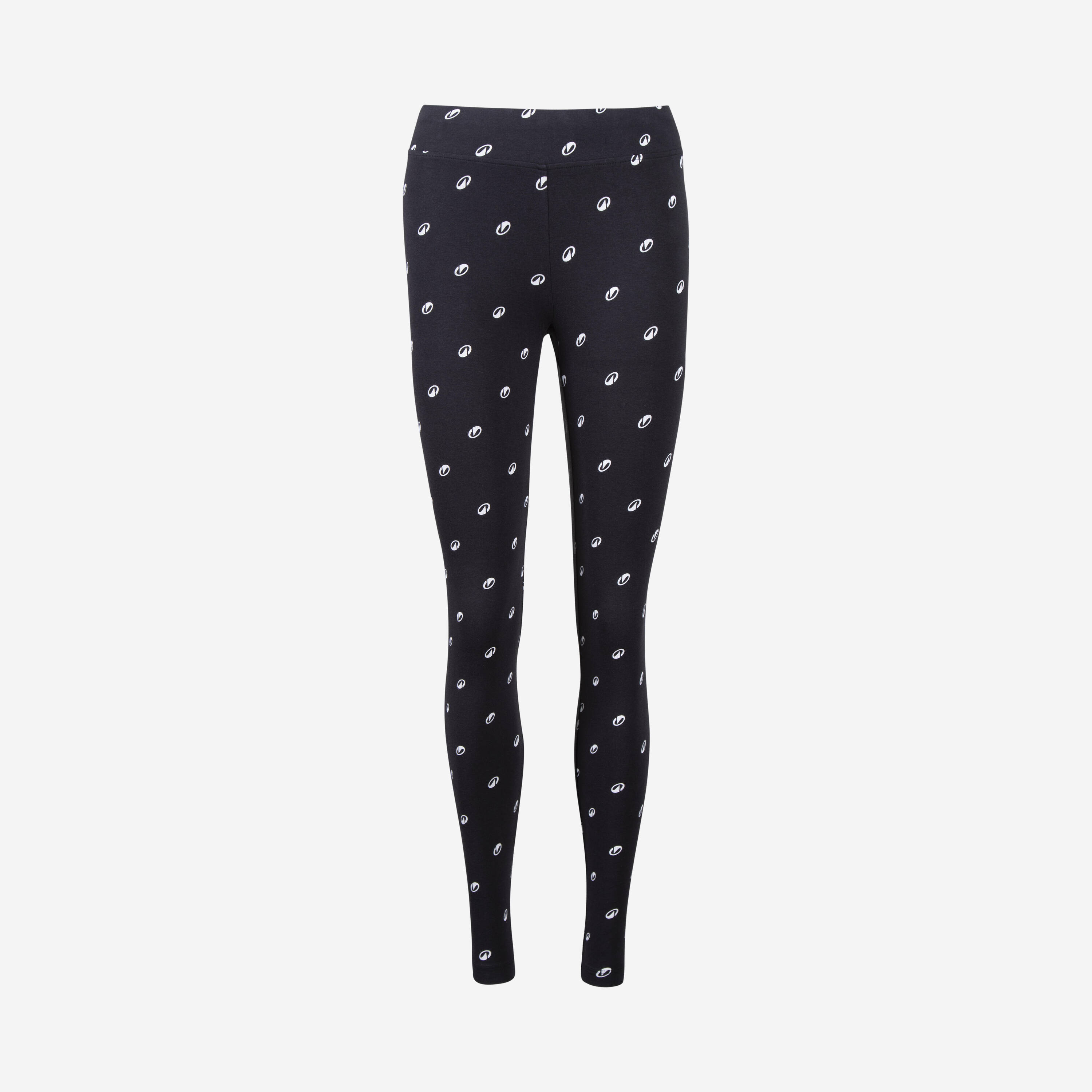 Women's Cotton Fitness Leggings 500 - Black -  2