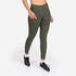 Women's Cotton Fitness Leggings 100 - Khaki Green