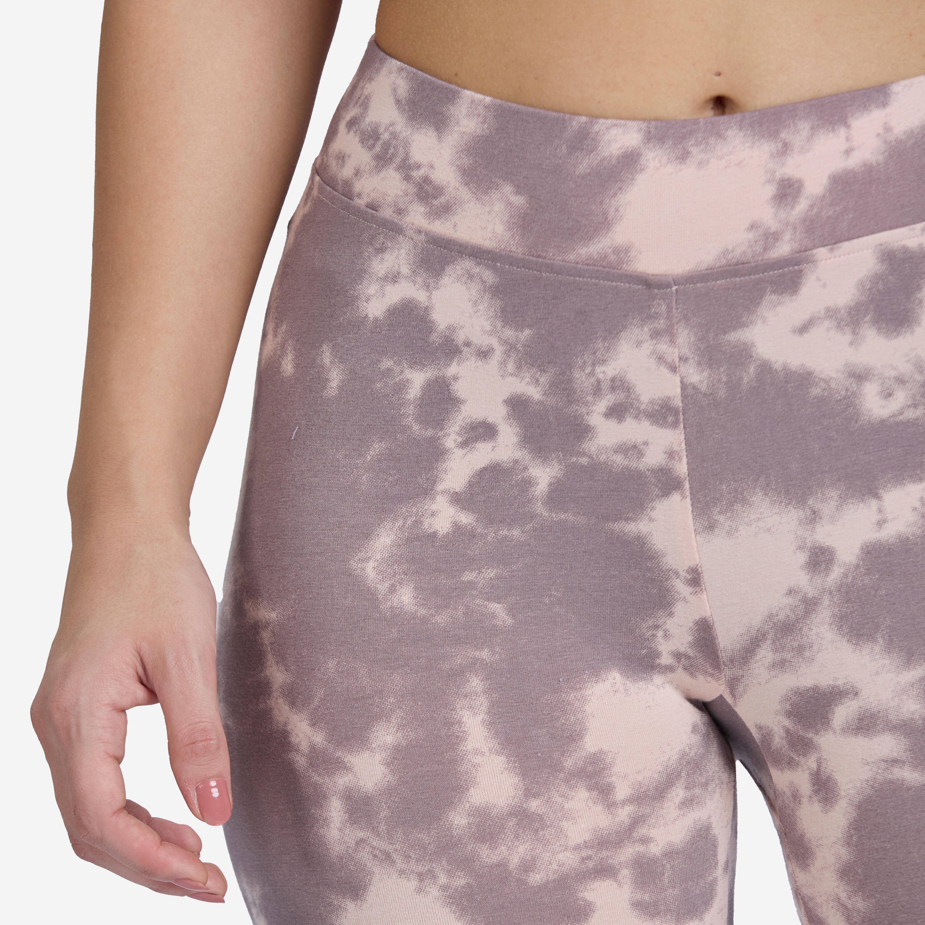 Women's Fitness Cotton Leggings 500 - Beige -  5