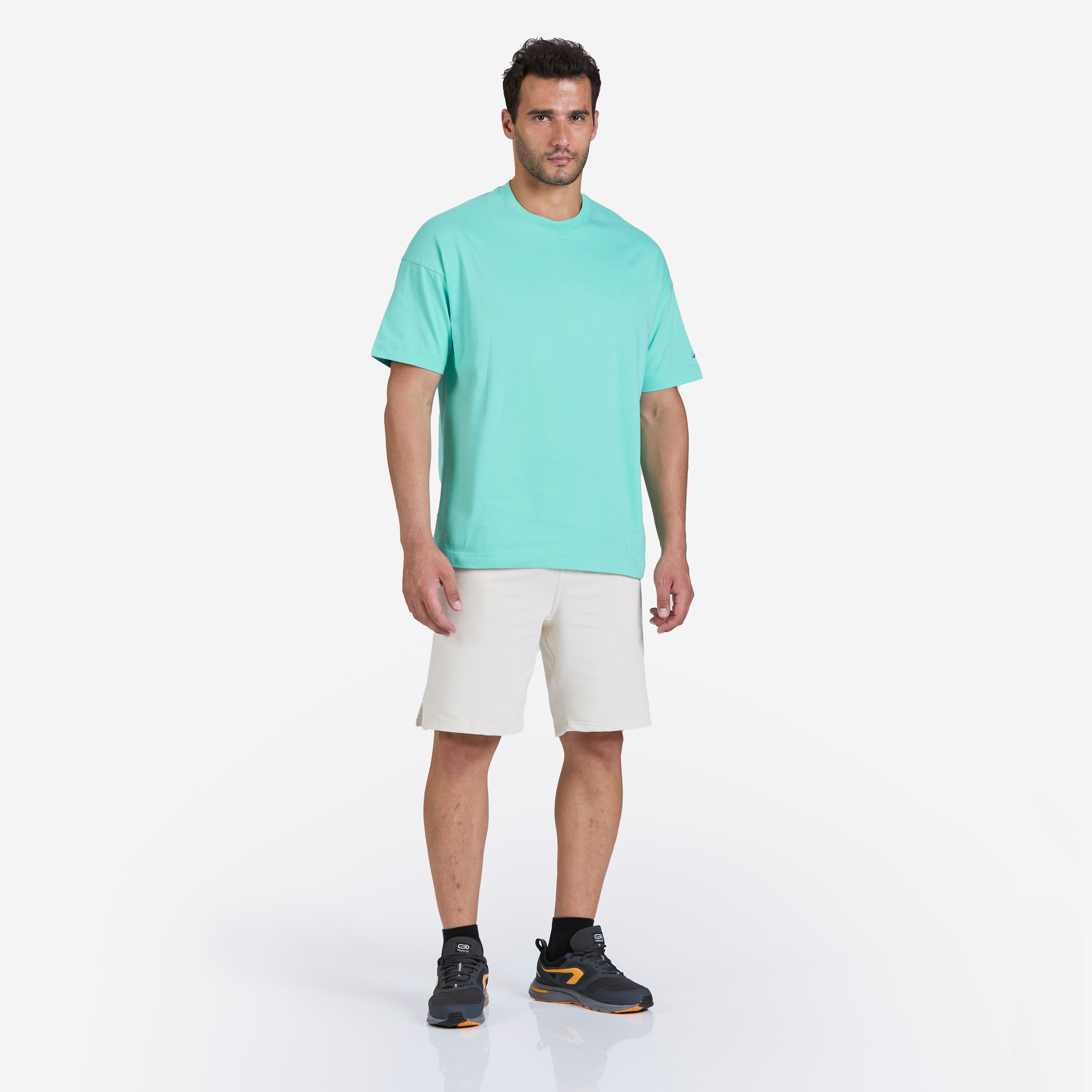 domyos Men's Cotton Crew Neck T-Shirt 520 - Seafom Blue-picture-14