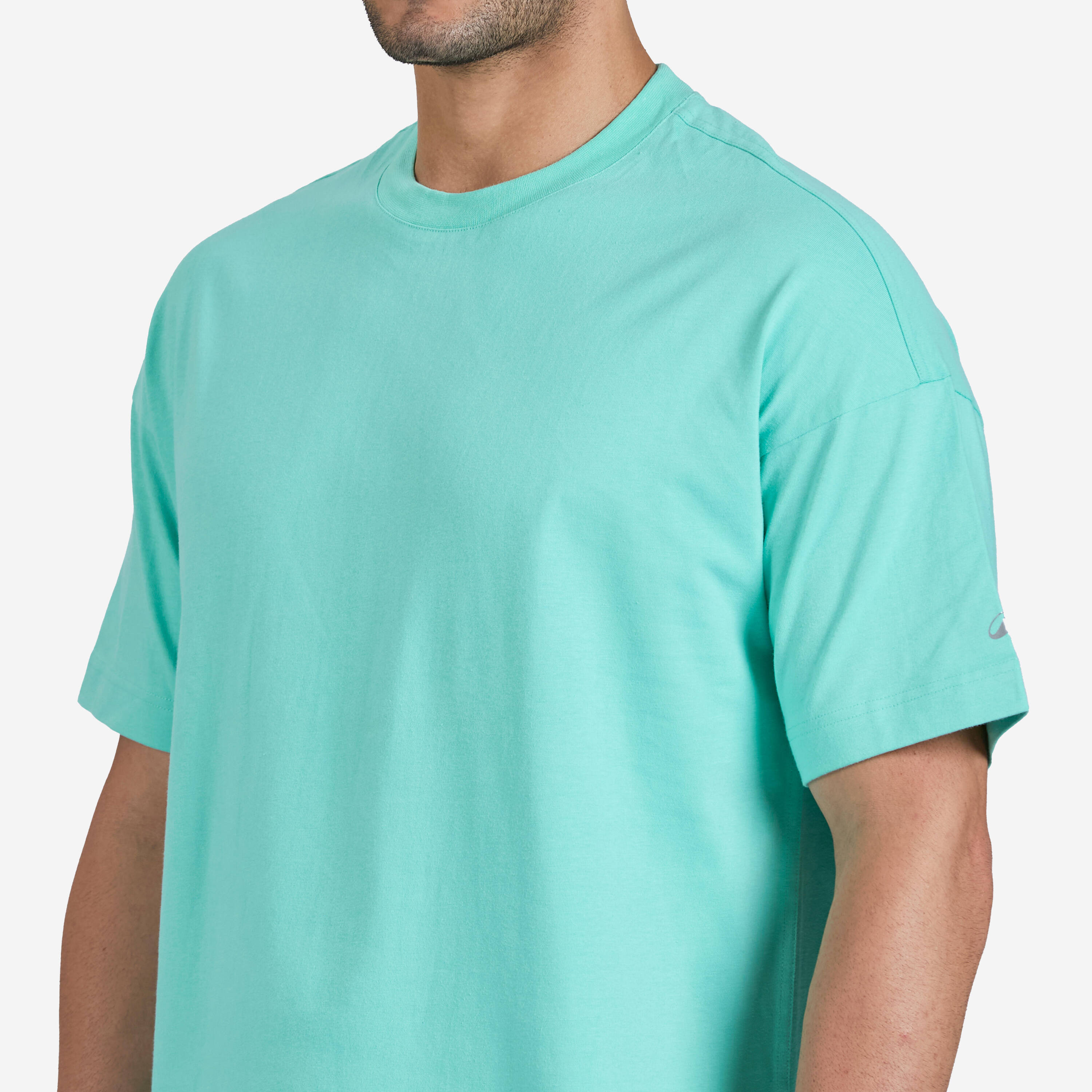 Men's Cotton Crew Neck T-Shirt 520 - Seafom Blue -  2