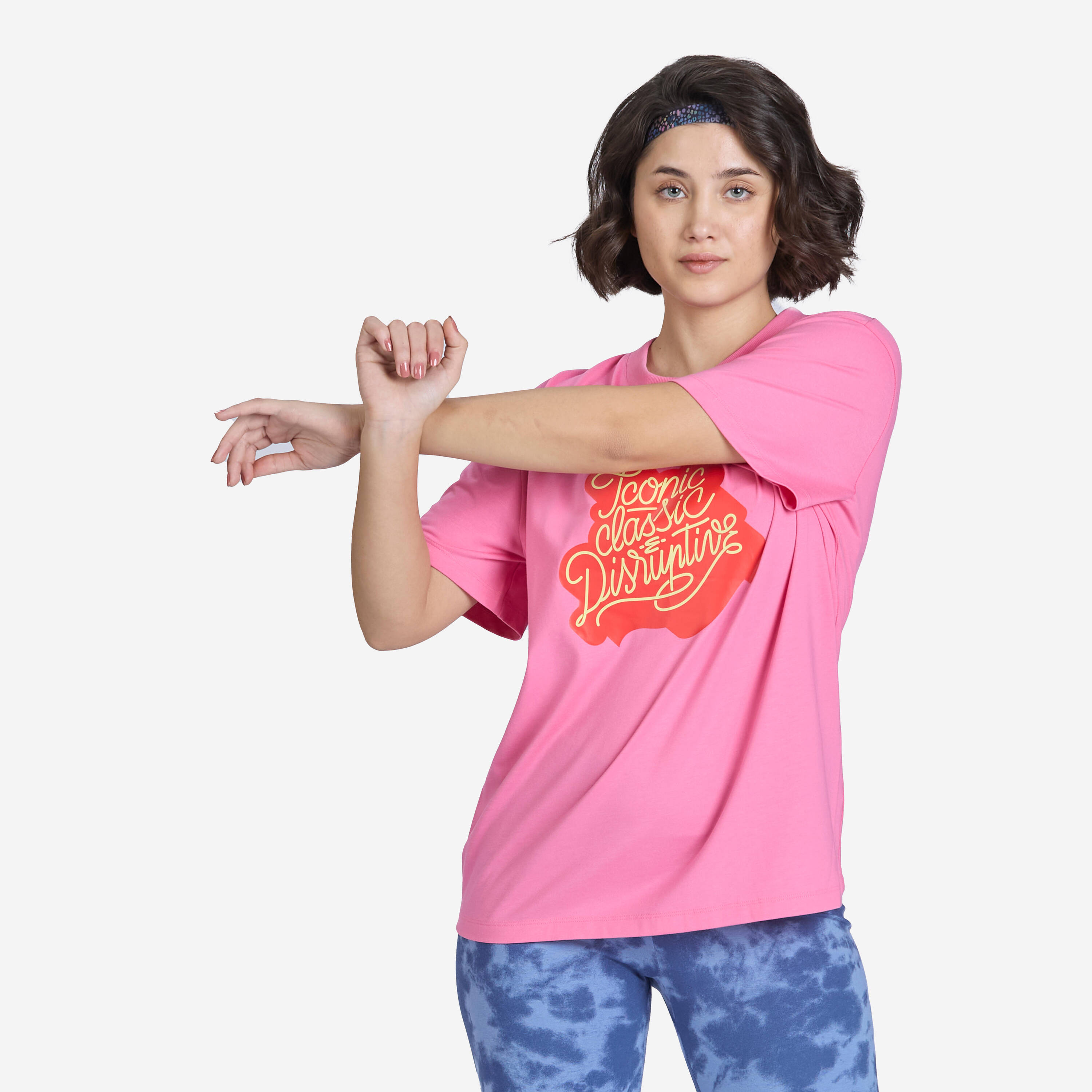 Oversized Women's Graphic T-Shirt 520 - Lotus Pink -  5