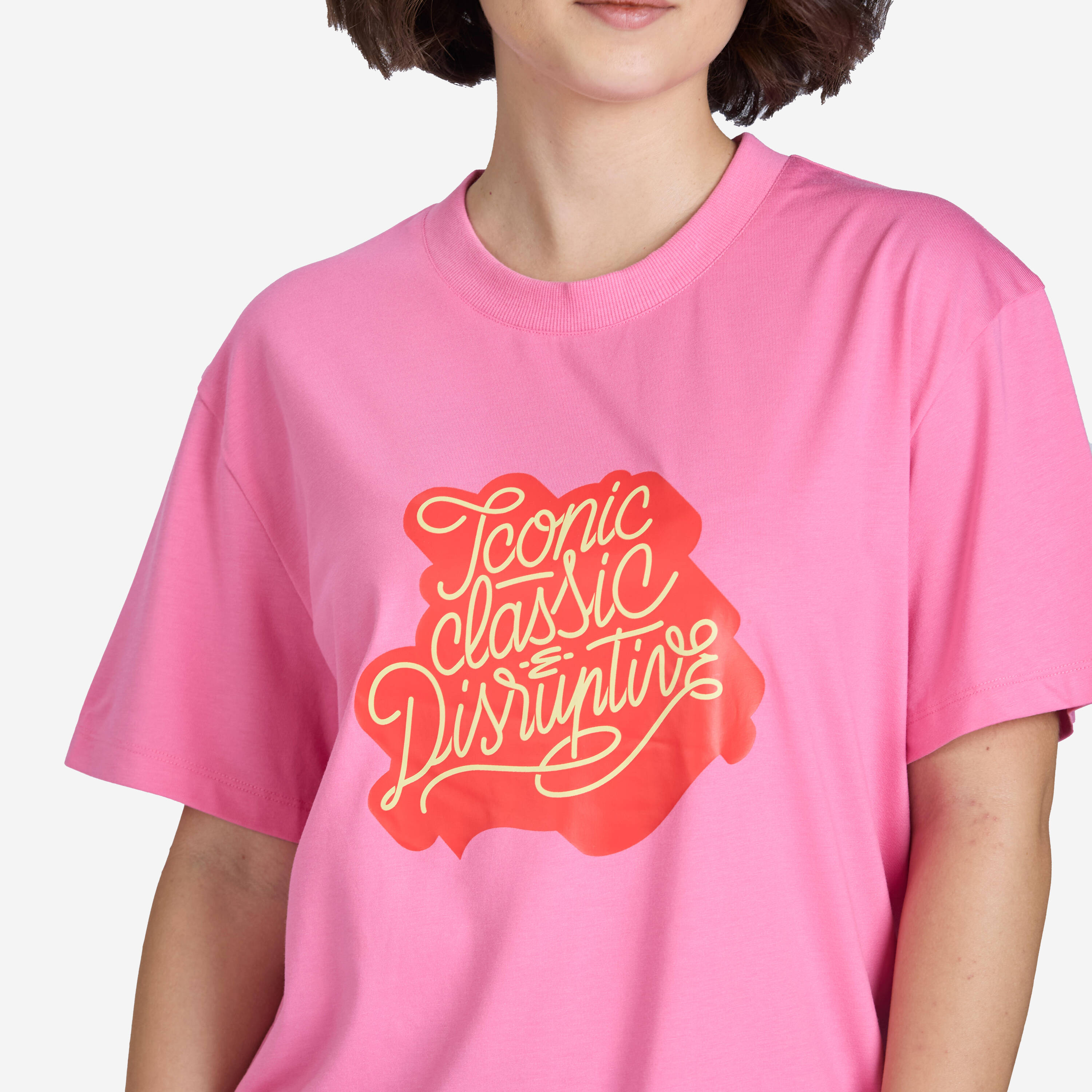Oversized Women's Graphic T-Shirt 520 - Lotus Pink -  2