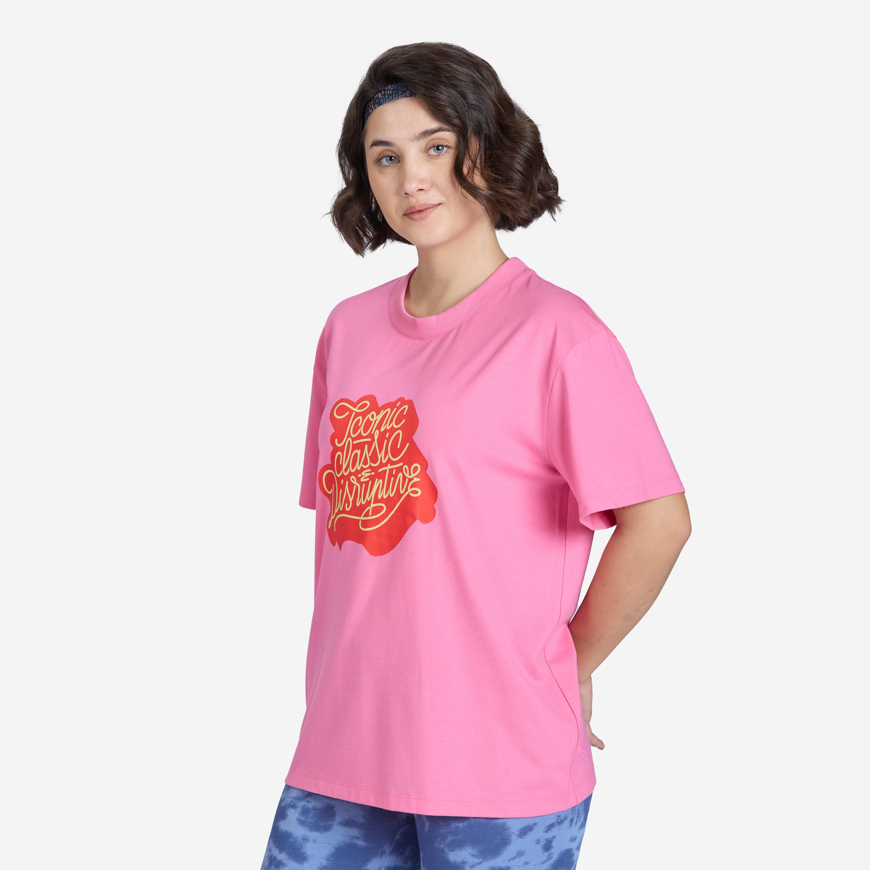 Oversized Women's Graphic T-Shirt 520 - Lotus Pink -  4