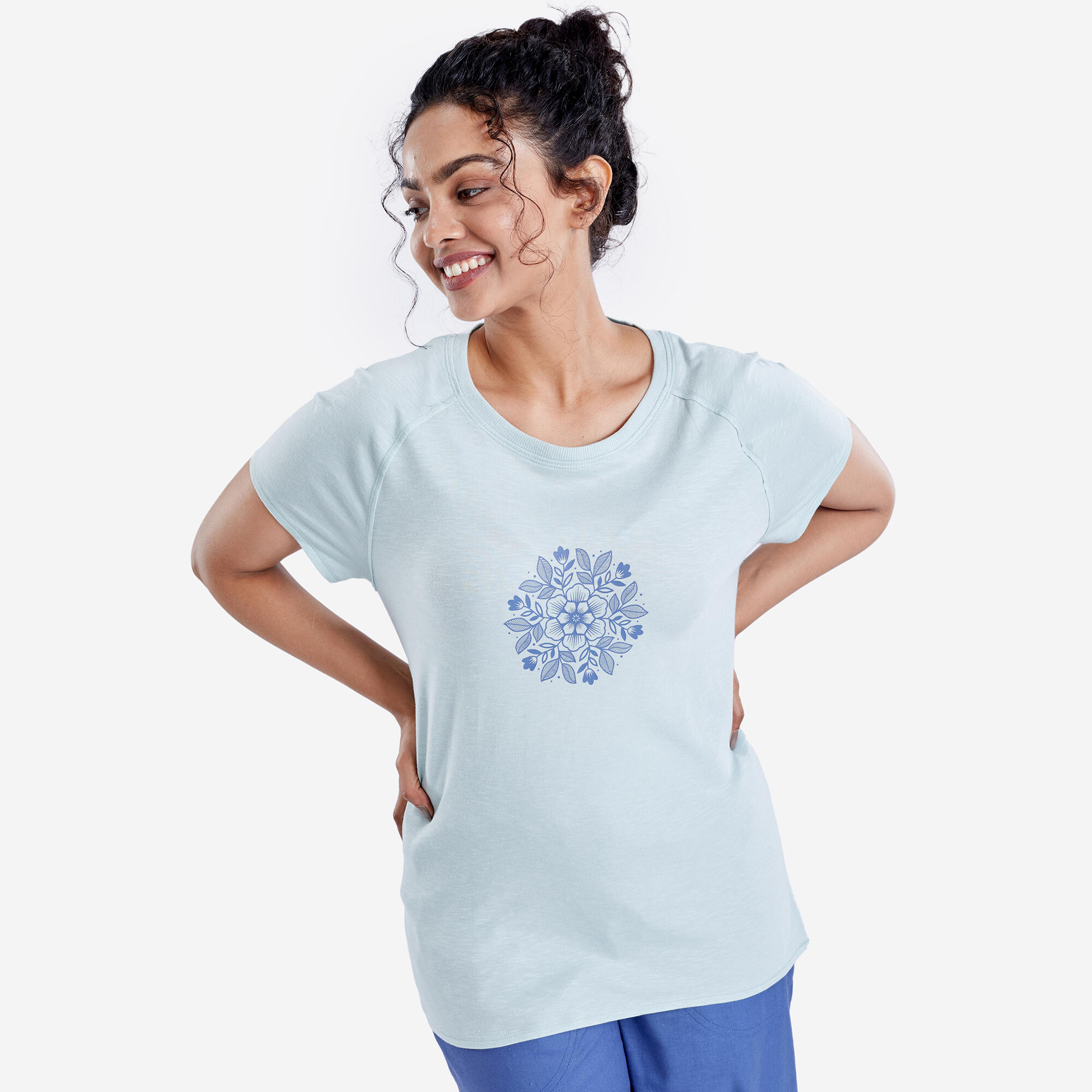 Soft Short-Sleeved T-Shirt 500 - Celadon Green