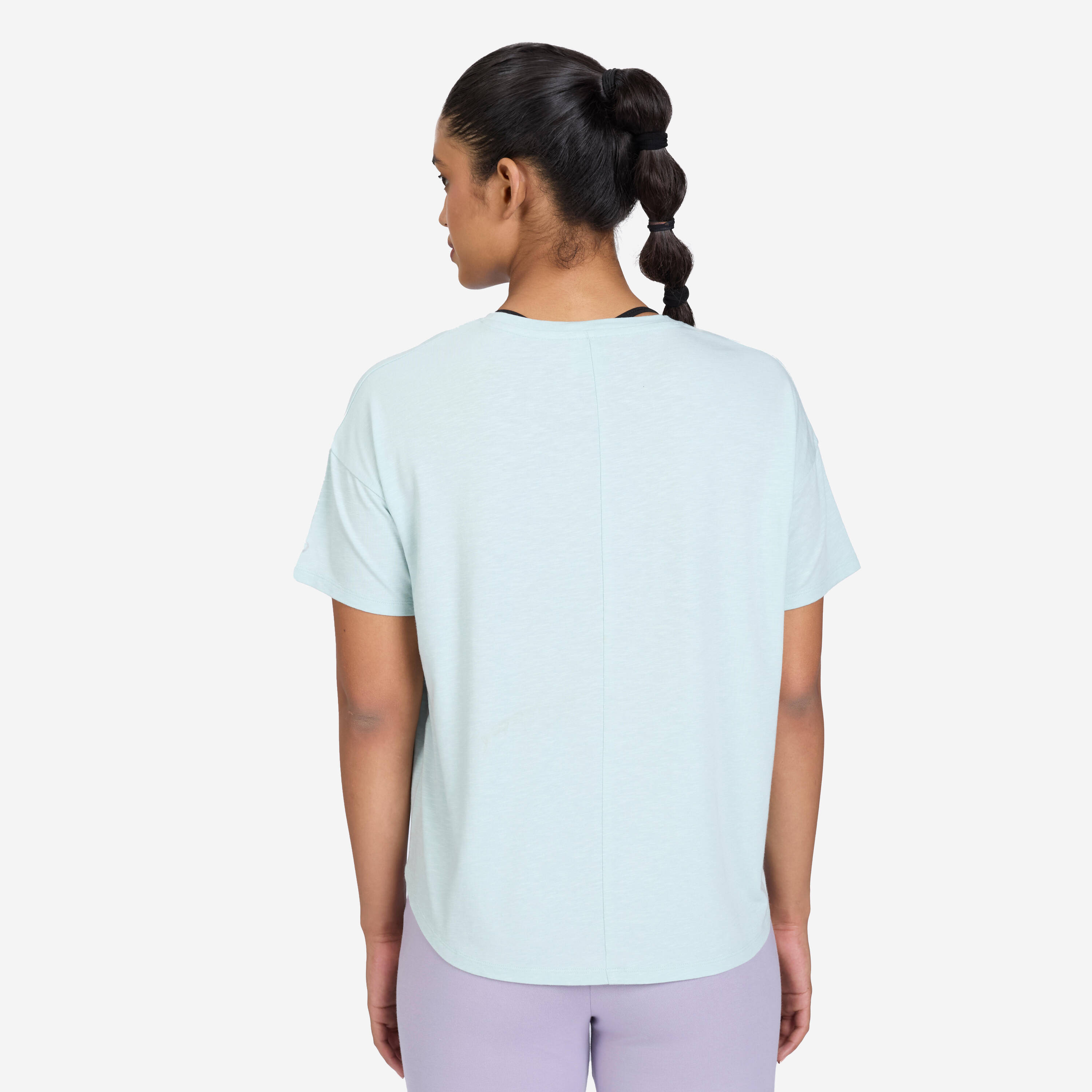 Crew Neck Soft Women's T- Shirt 500- Celadon Green -  3