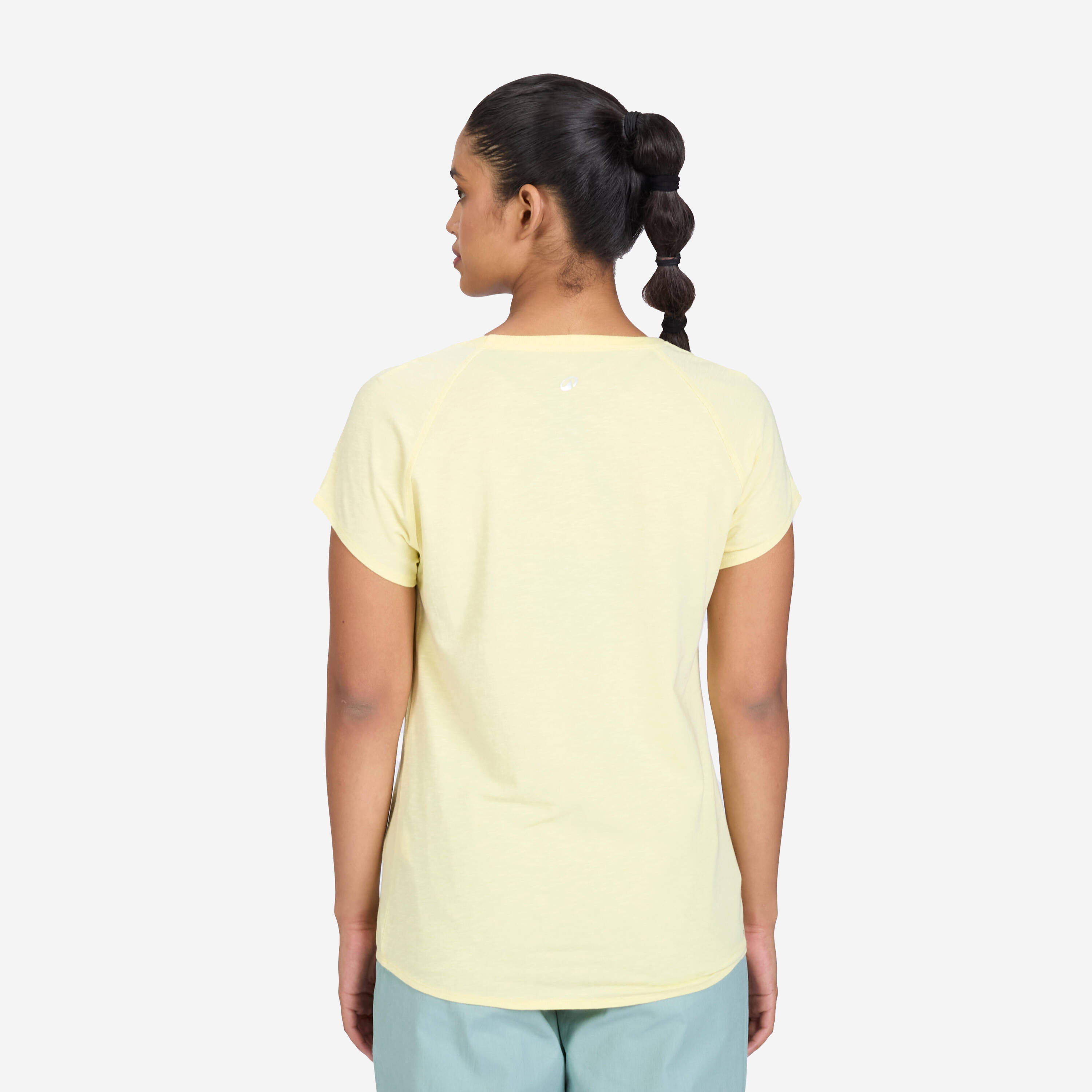 Crew Neck Soft Women's T- Shirt 500- Pale Yellow -  5