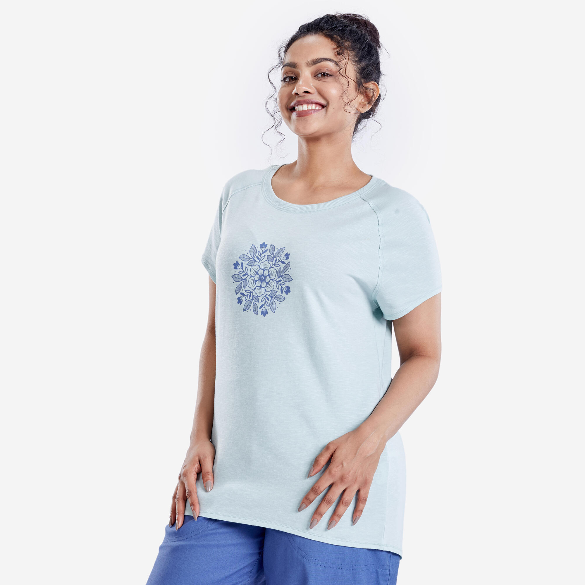 Soft Short-Sleeved T-Shirt 500 - Celadon Green