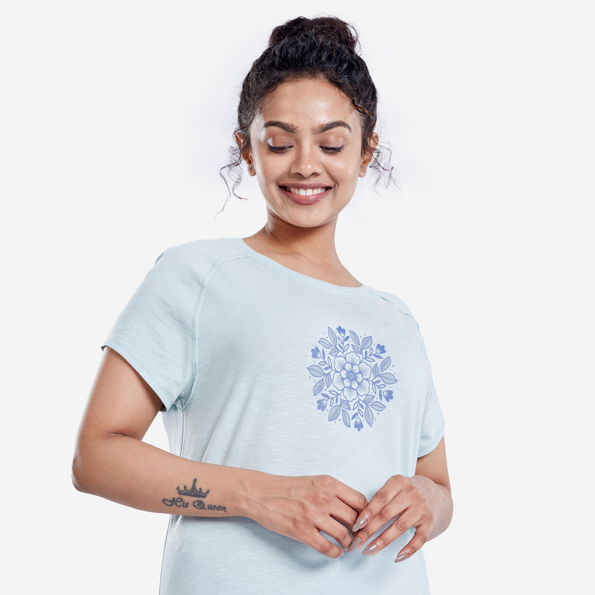 Soft Short-Sleeved T-Shirt 500 - Celadon Green