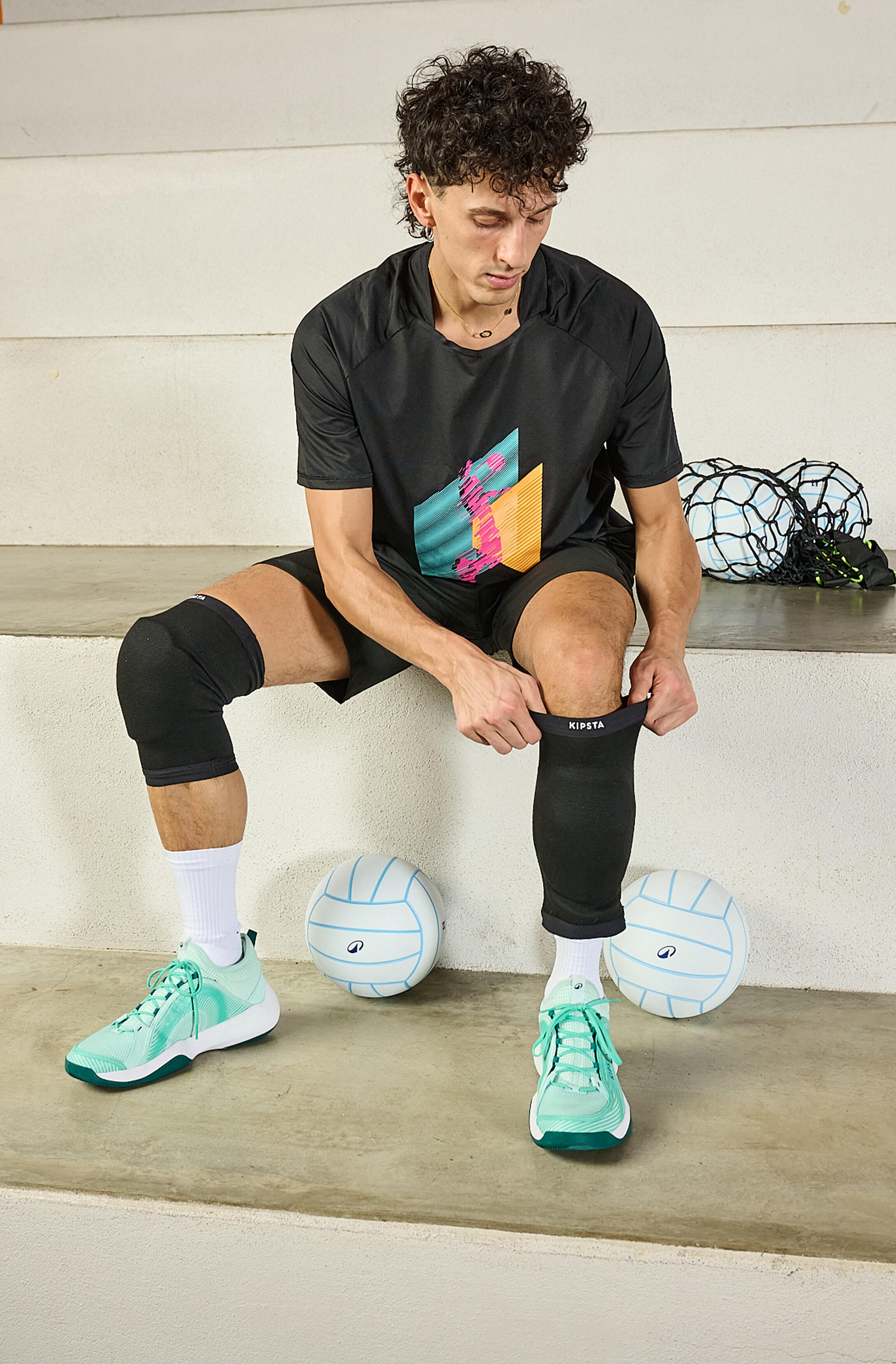 Volleyball Knee Pads - VKP 500 Black - KIPSTA