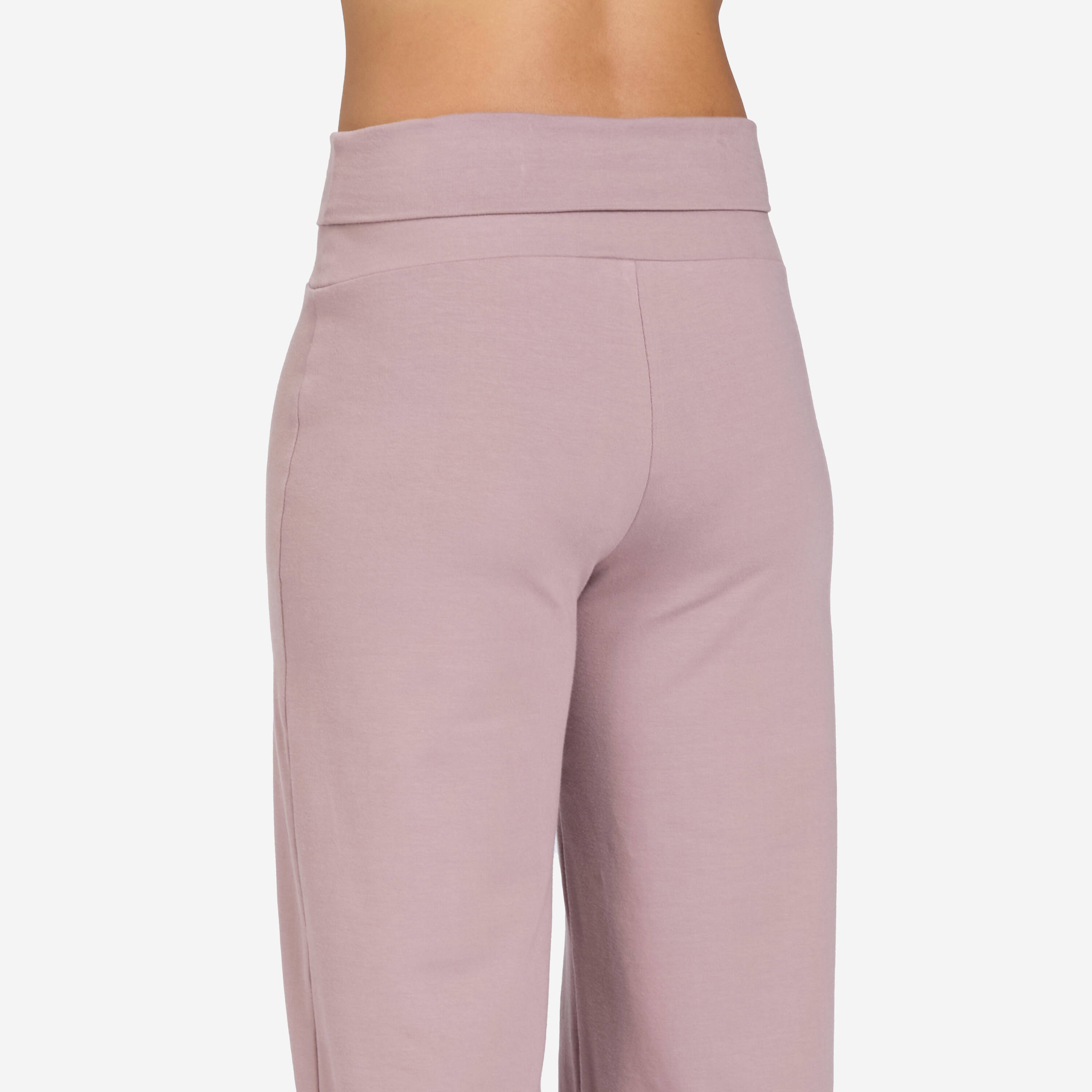 Women's High-Waisted Yoga Capri Pants 500 - Frozen Brown -  4