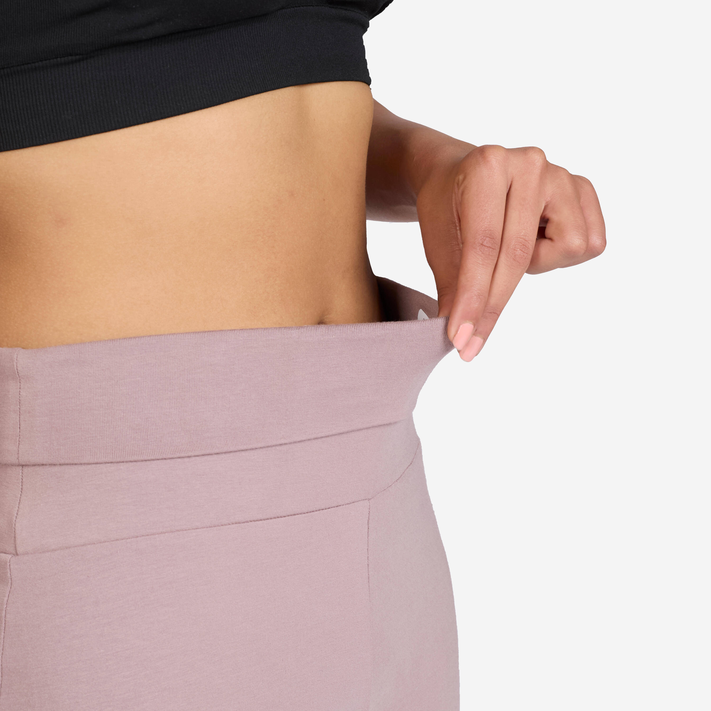 Women's High-Waisted Yoga Capri Pants 500 - Frozen Brown -  3