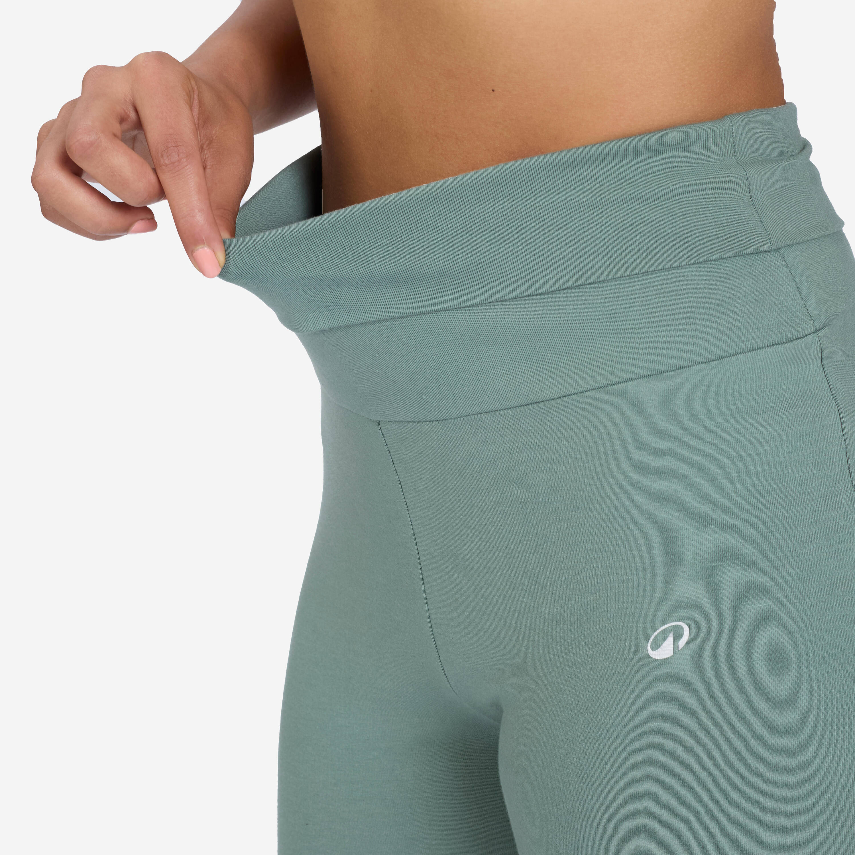 Women's Soft Yoga Shorts 500 - Eucalyptus Green -  4