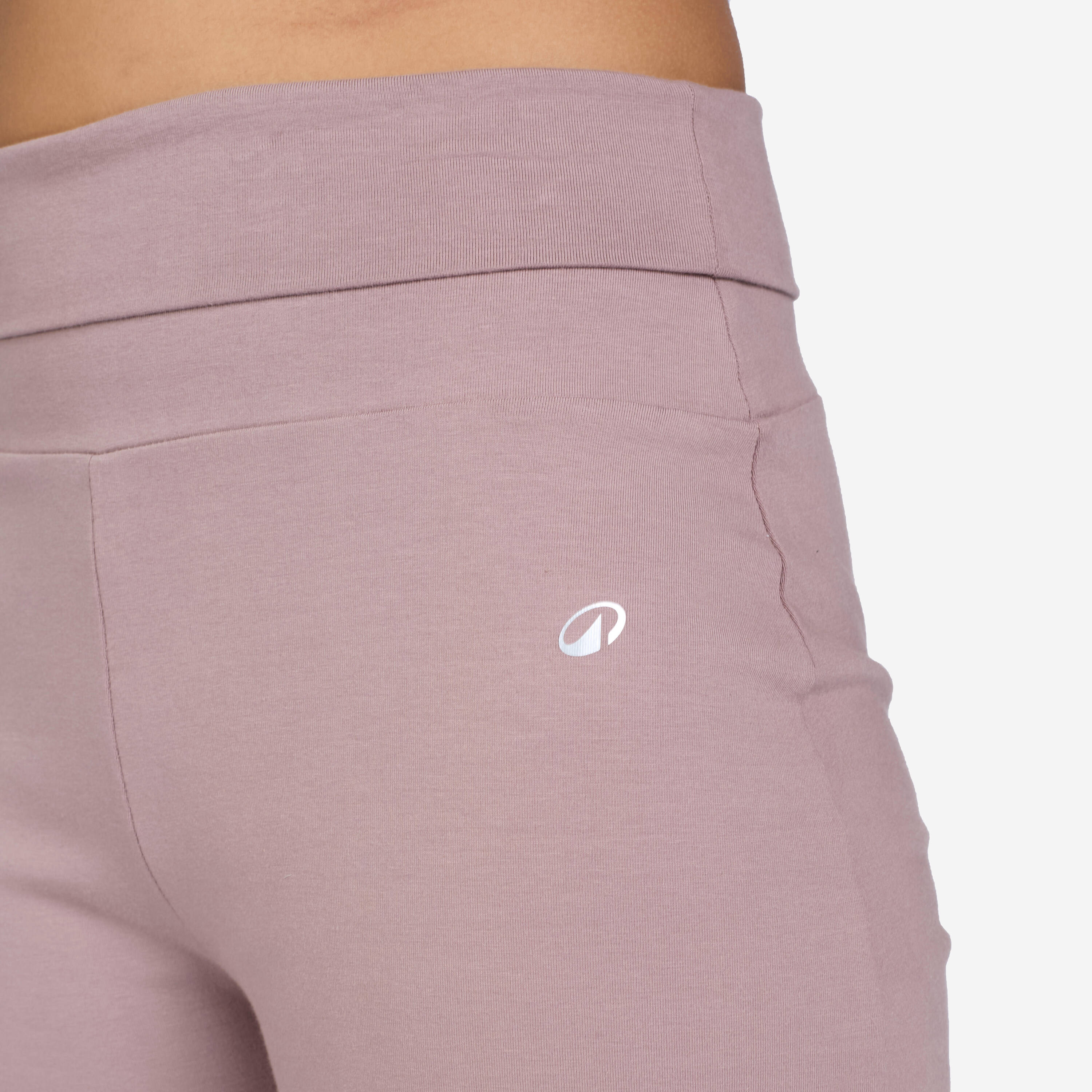 Women's High-Waisted Yoga Capri Pants 500 - Frozen Brown -  5