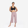 Women's High-Waisted Yoga Capri Pants 500 - Frozen Brown