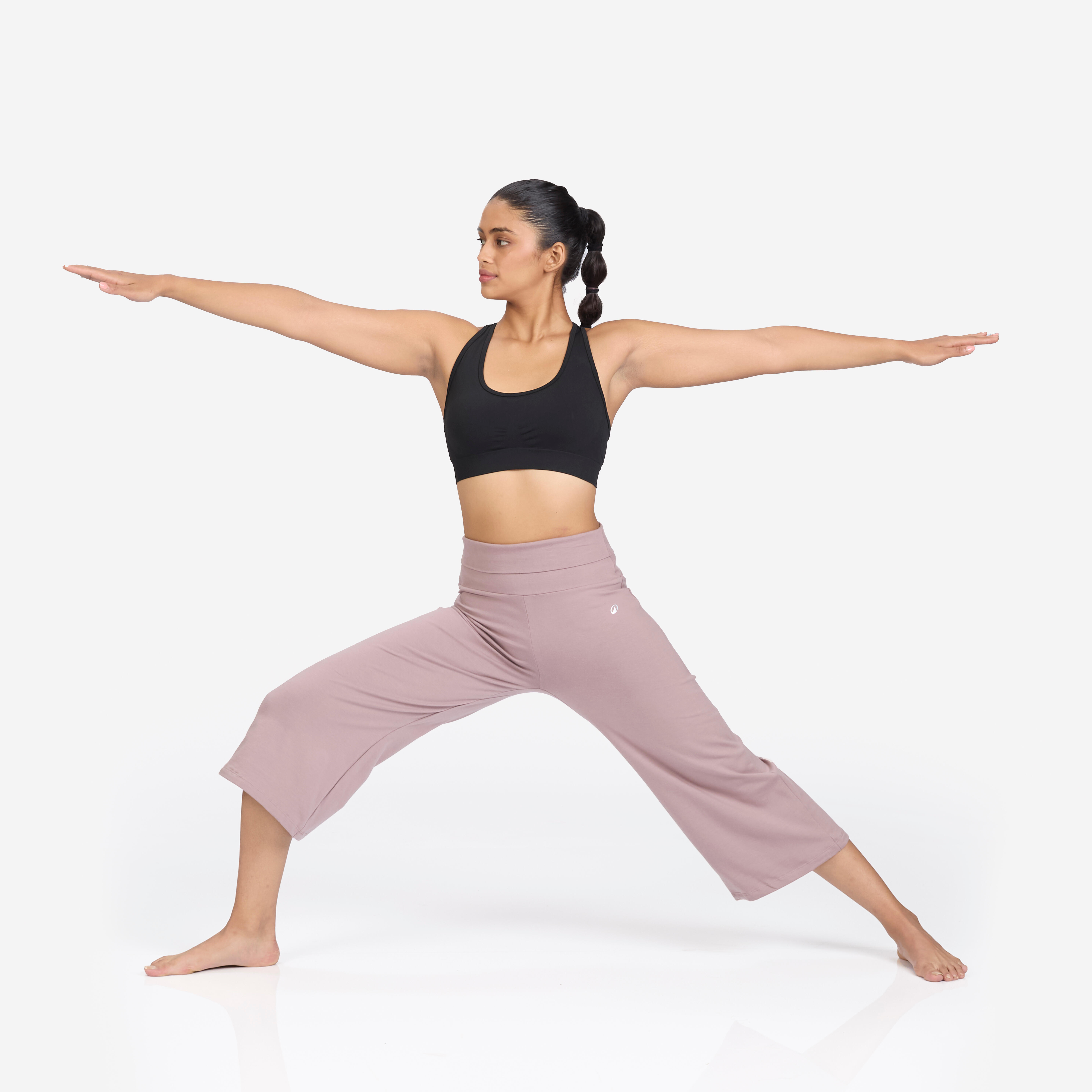 Women's High-Waisted Yoga Capri Pants 500 - Frozen Brown