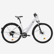 Bicicletă polivalentă electrică Cadru jos E-actv 100 Gri perlat