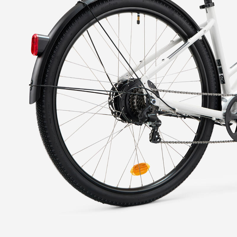 Vélo tout chemin électrique cadre bas, e-actv 100 gris perle