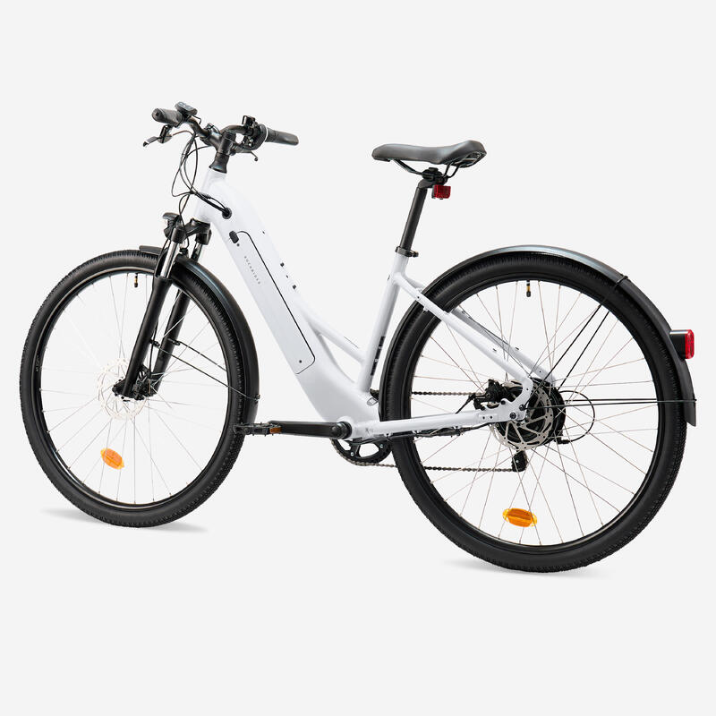 Vélo tout chemin électrique cadre bas, e-actv 100 gris perle