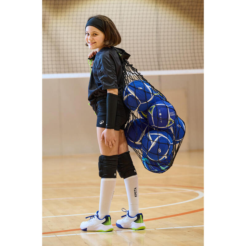 Volleybalschoenen voor volwassenen comfort wit/blauw/fluogeel