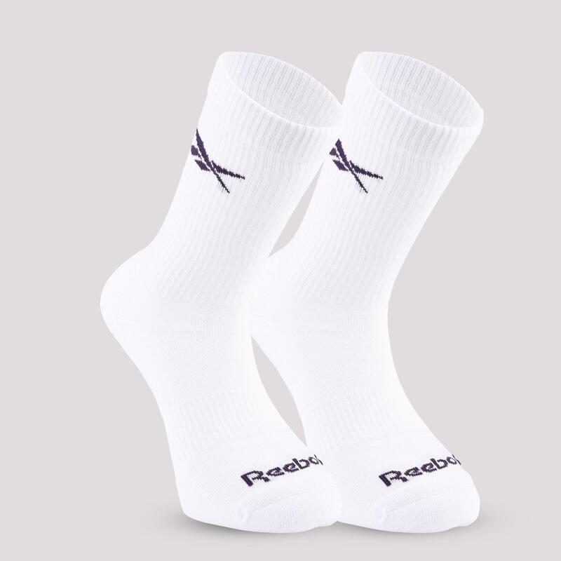 Lots de 3 paires de chaussettes de fitness mi-mollet, blanches
