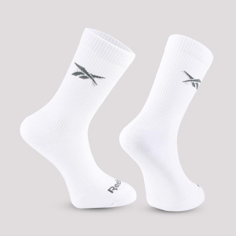 Lots de 3 paires de chaussettes de fitness mi-mollet, blanches