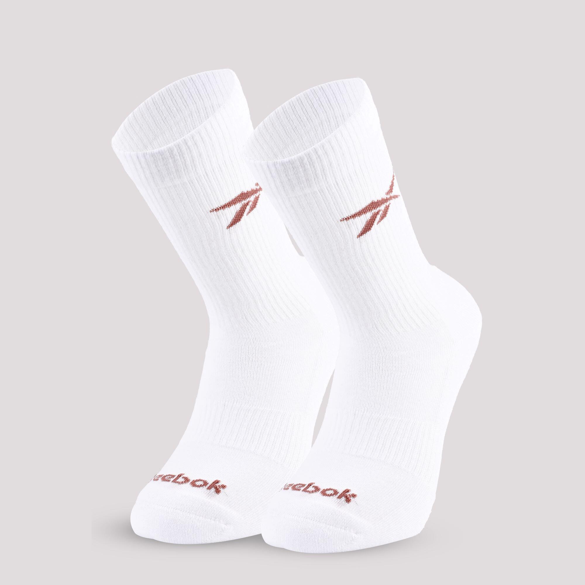 Mid-Calf Fitness Socks Tri-Pack - White 2/9