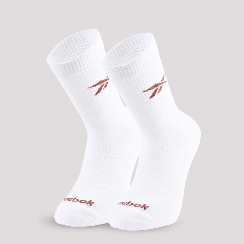 Lots de 3 paires de chaussettes de fitness mi-mollet, blanches