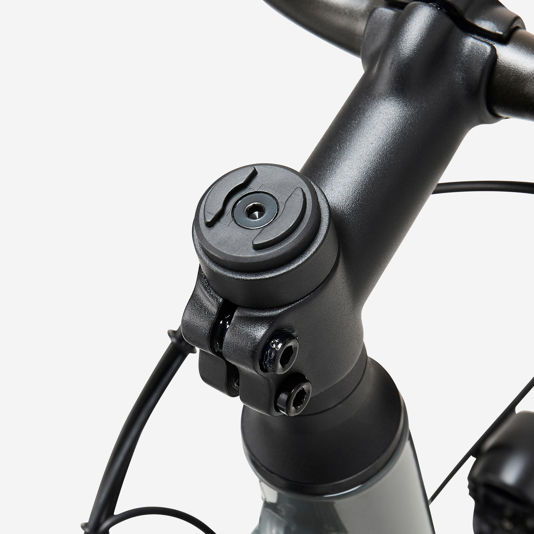 Vélo Decathlon E-ACTV 100 cadre haut gris - vue latérale