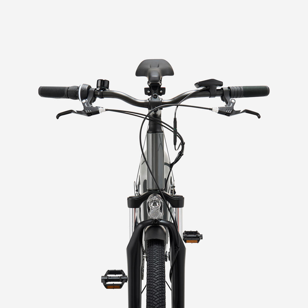 Vélo tout chemin électrique cadre haut, e-actv 100 gris anthracite