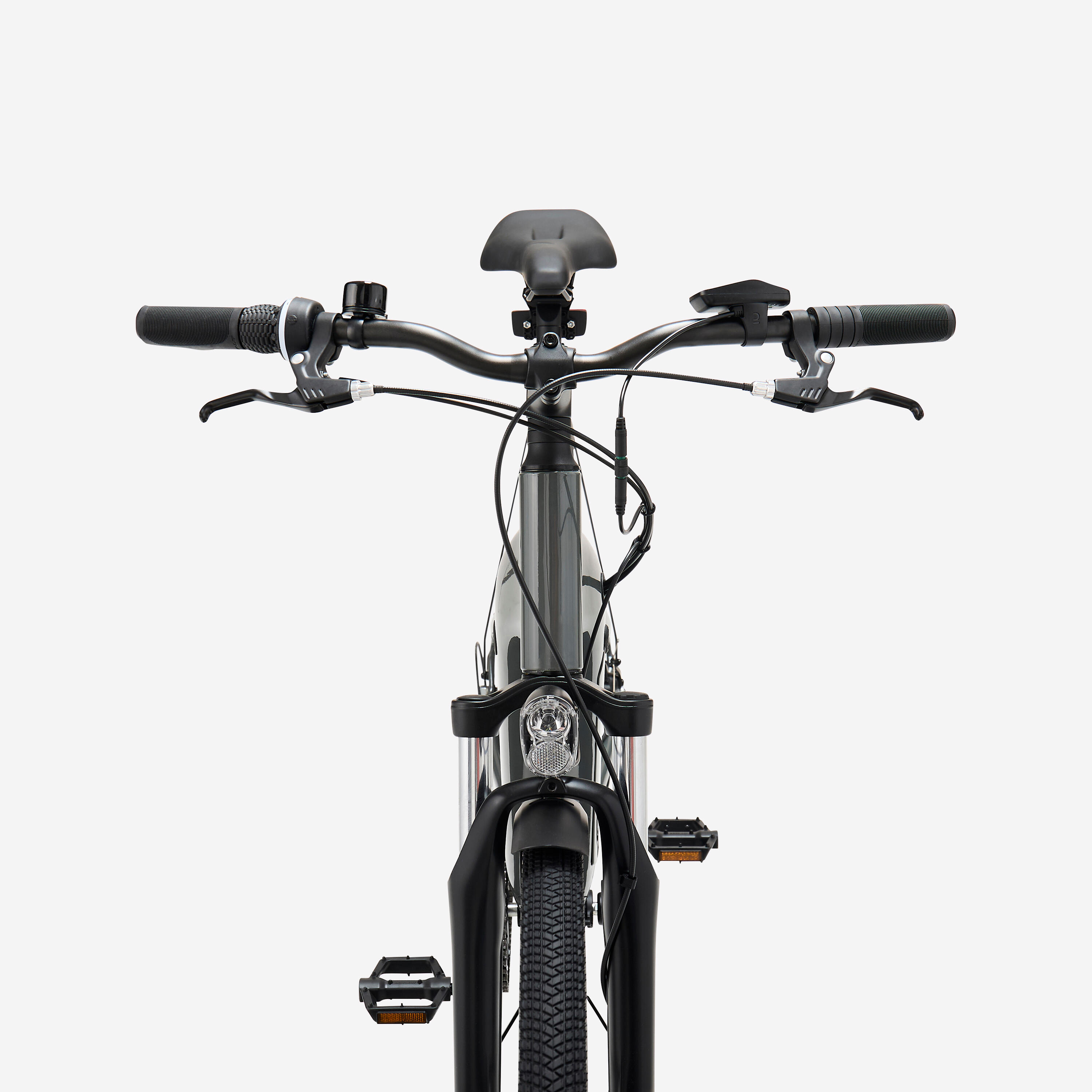 Bicicleta Todocamino E-Actv 100 Gris Antracita Eléctrica Cuadro Alto 6/8