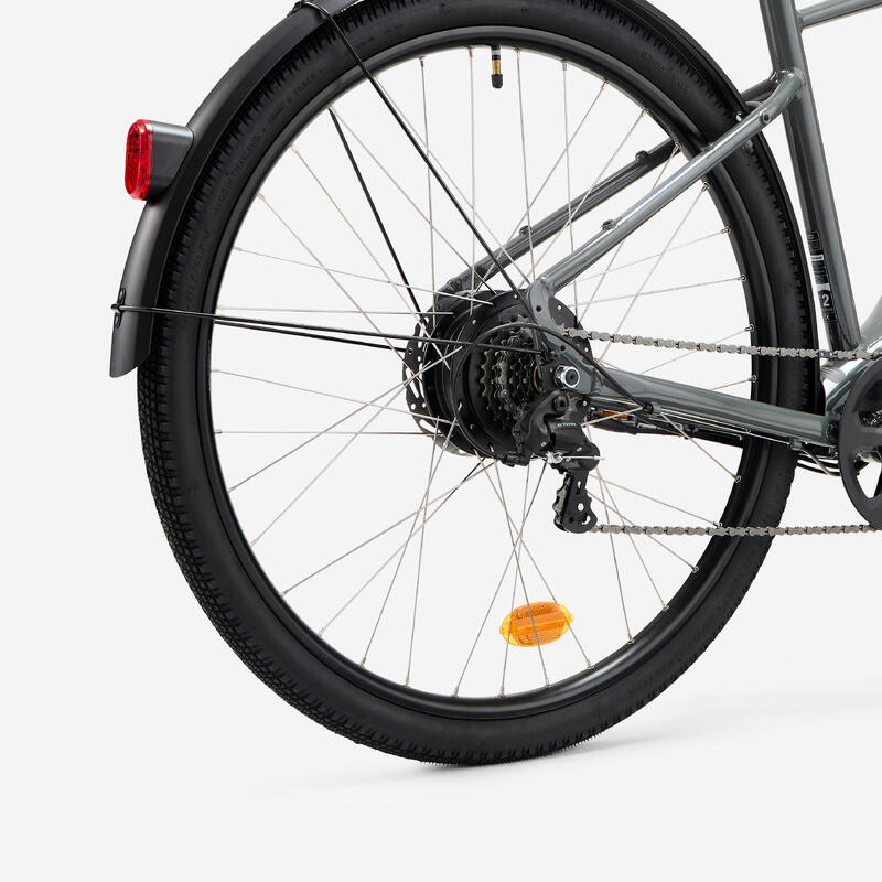 Vélo tout chemin électrique cadre haut, e-actv 100 gris anthracite