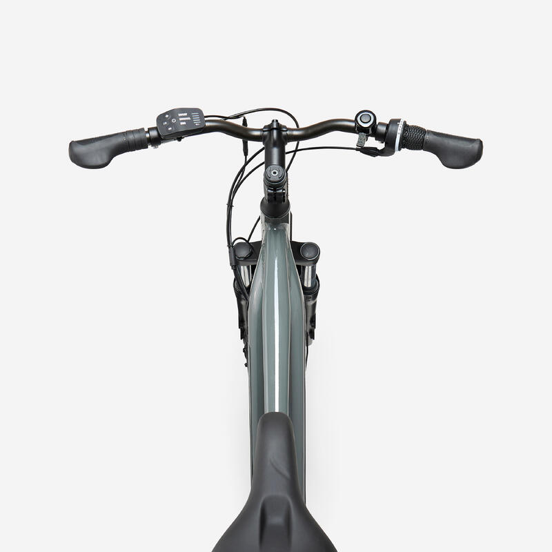 Vélo tout chemin électrique cadre haut, e-actv 100 gris anthracite