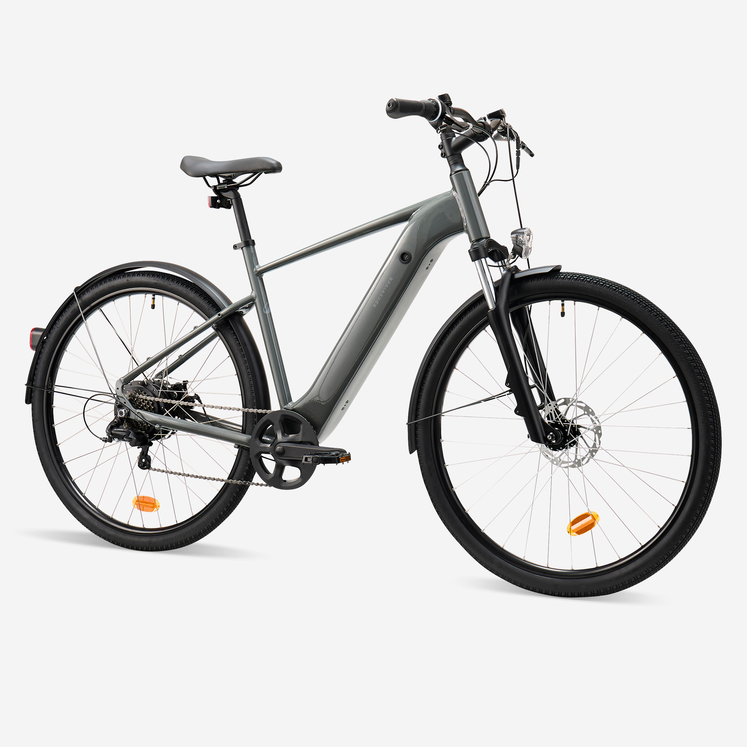 Vélo tout chemin électrique cadre haut, e-actv 100 gris anthracite 3/10