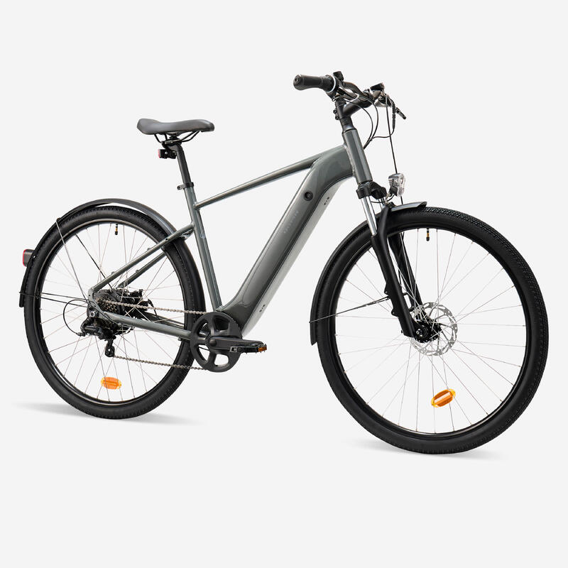 Vélo tout chemin électrique cadre haut, e-actv 100 gris anthracite