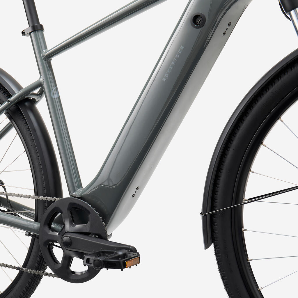 Vélo tout chemin électrique cadre haut, e-actv 100 gris anthracite