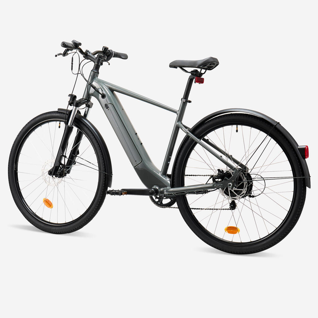 Vélo tout chemin électrique cadre haut, e-actv 100 gris anthracite