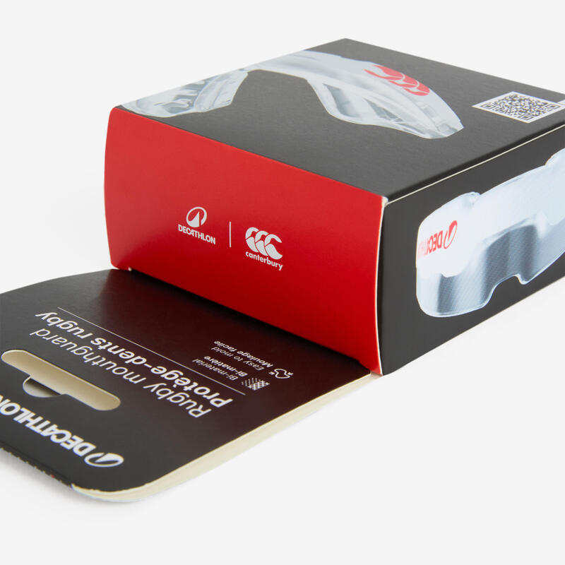 Protege dents de rugby adulte - MG500 Canterbury Blanc Rouge
