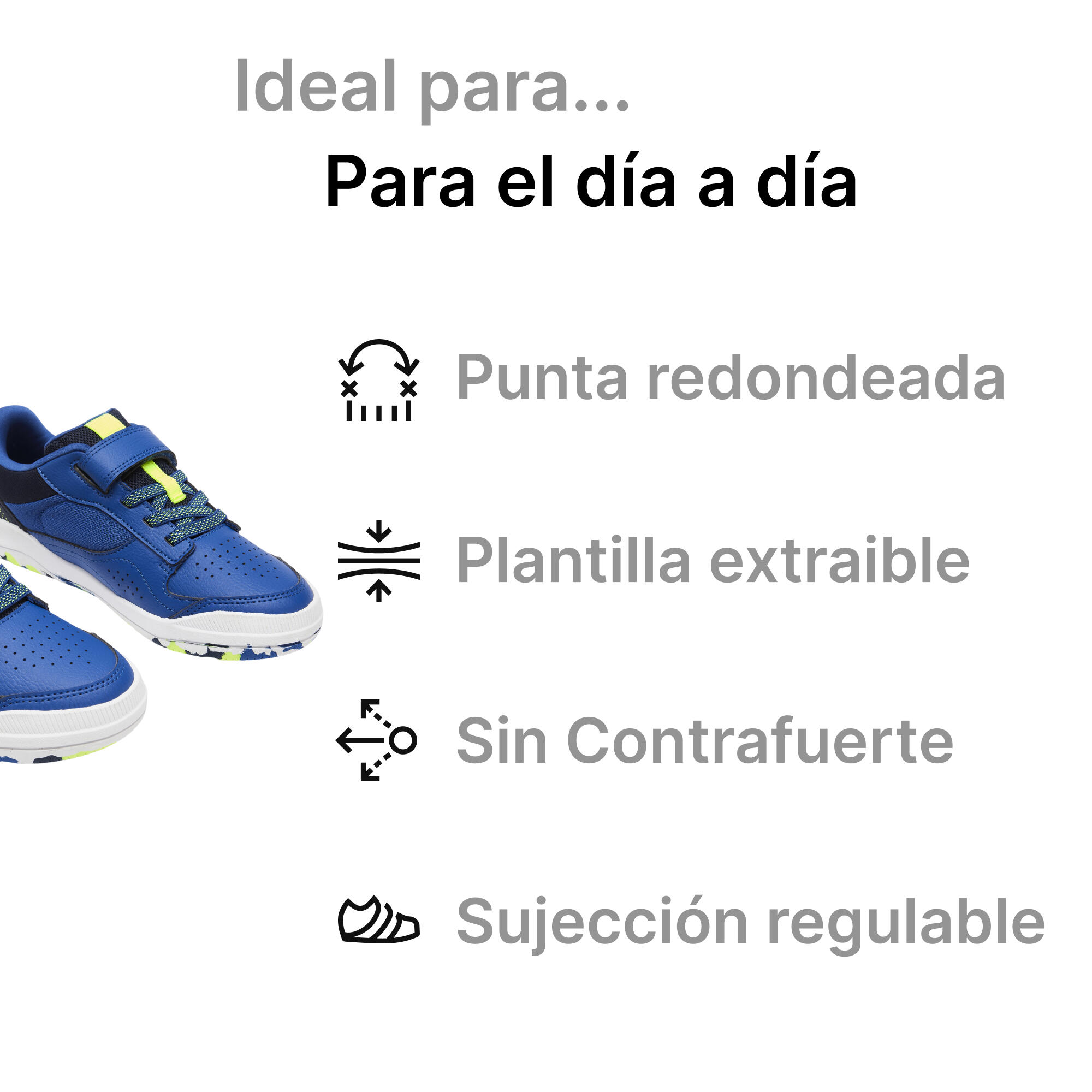 Zapatillas deportivas velcro Niños Playventure Yard azul del 28 al 39 2/8