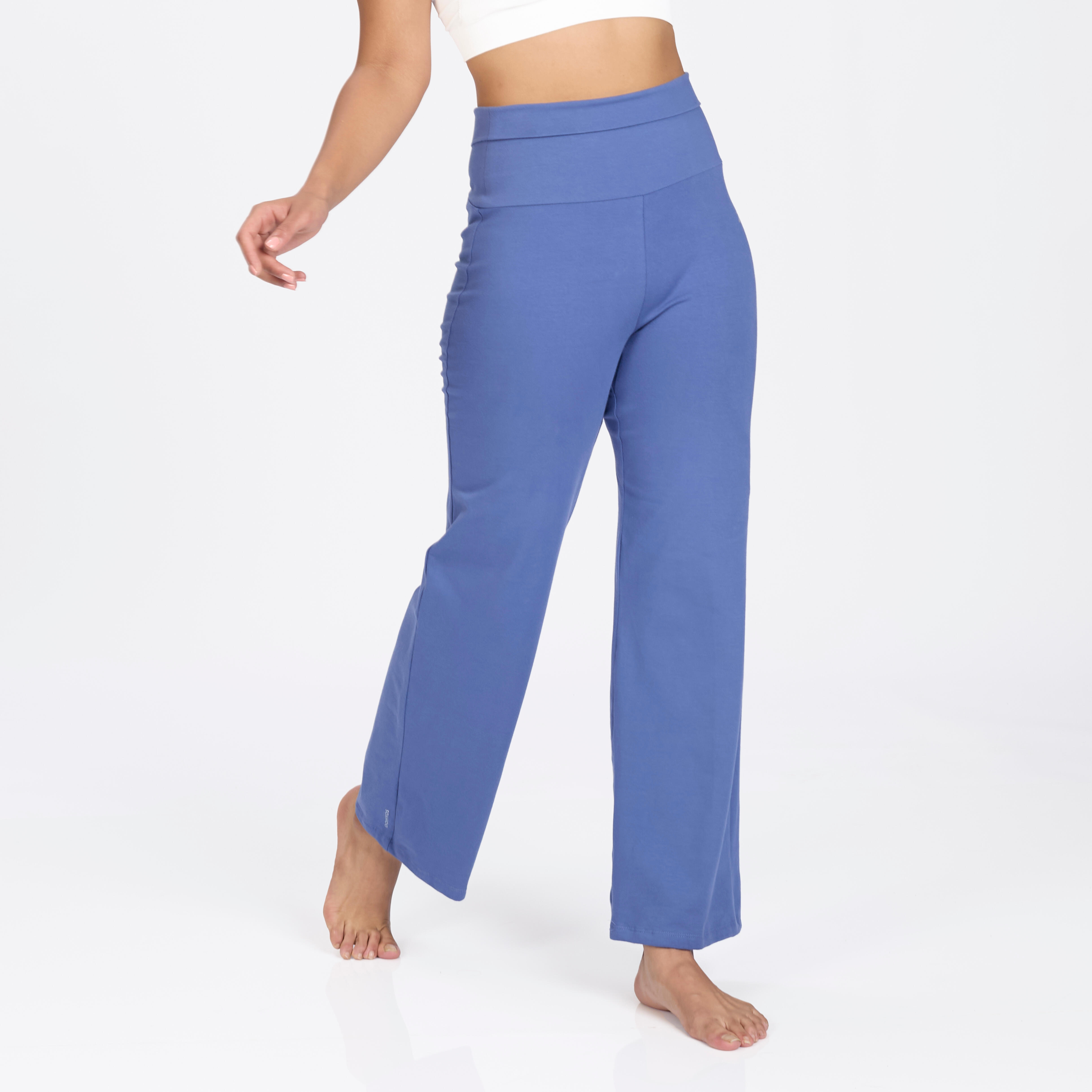 Women Yoga Pants, Stretchable, High-Waisted, Adjustable Fit, 500 - Comet Blue