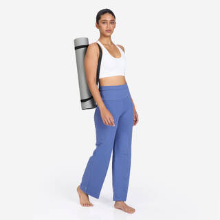 Women Yoga Pants, Stretchable, High-Waisted, Adjustable Fit, 500 - Comet Blue