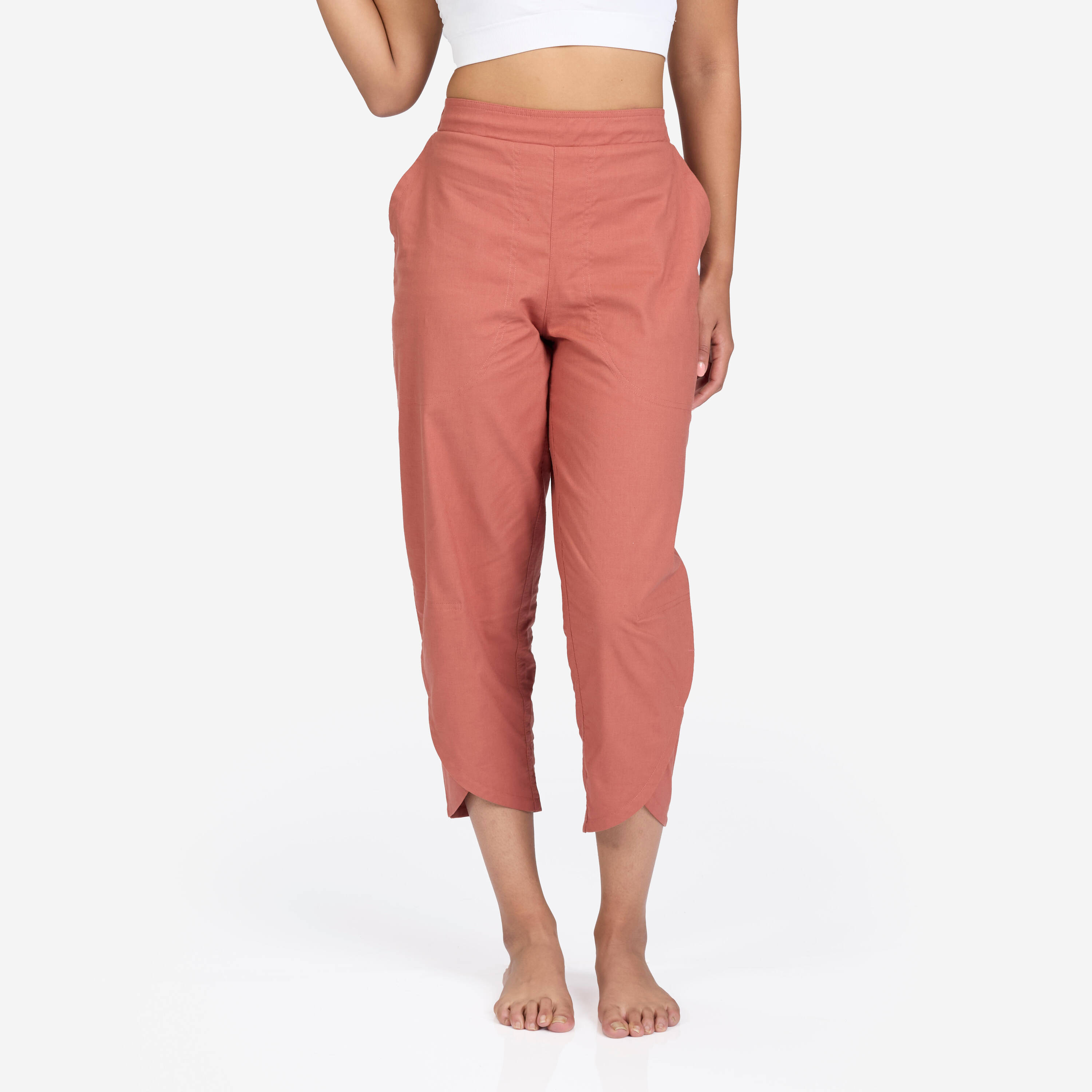 Dhoti Bottoms with High Waistbands for Women - Sepia Brown -  1