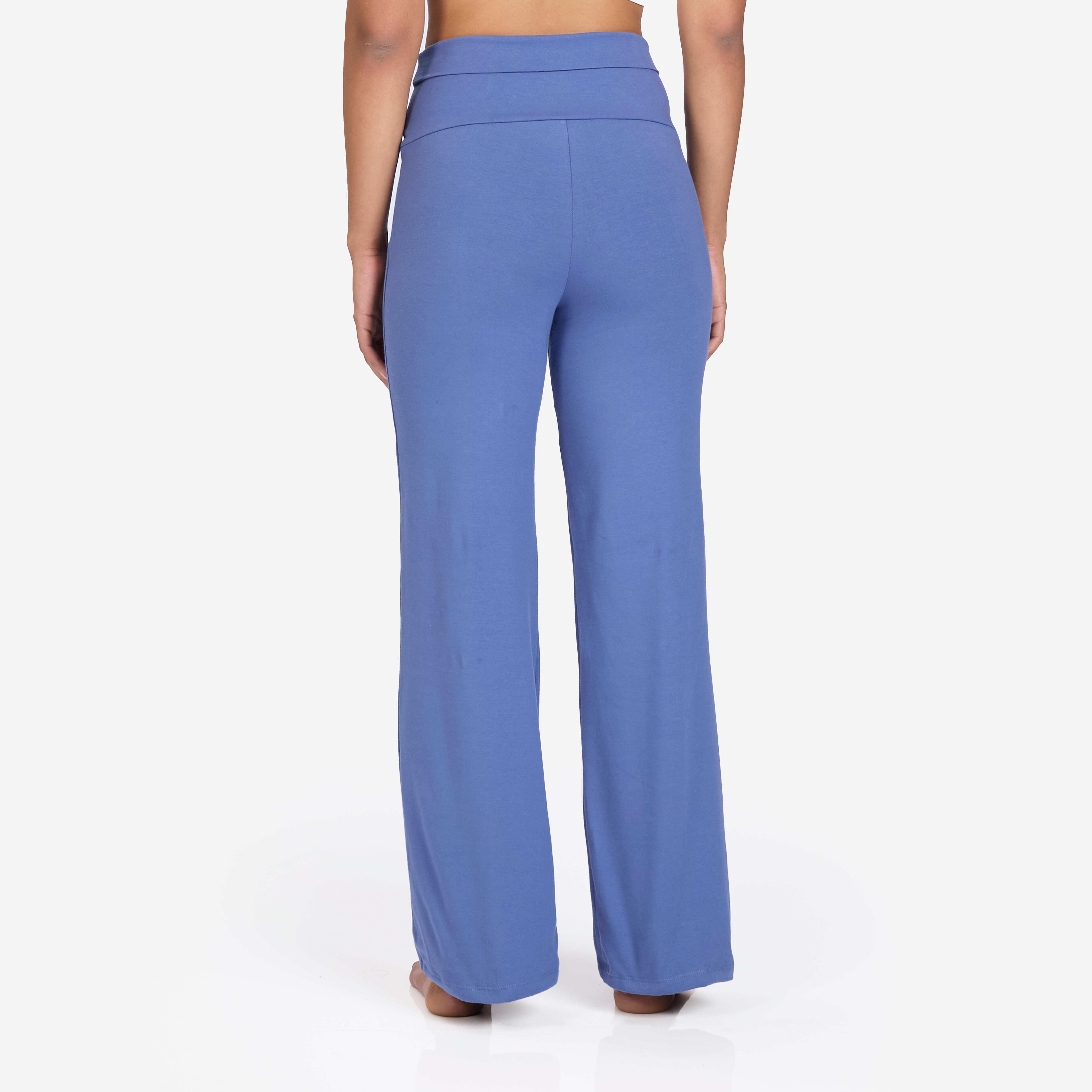 Women Yoga Pants, Stretchable, High-Waisted, Adjustable Fit, 500 - Comet Blue